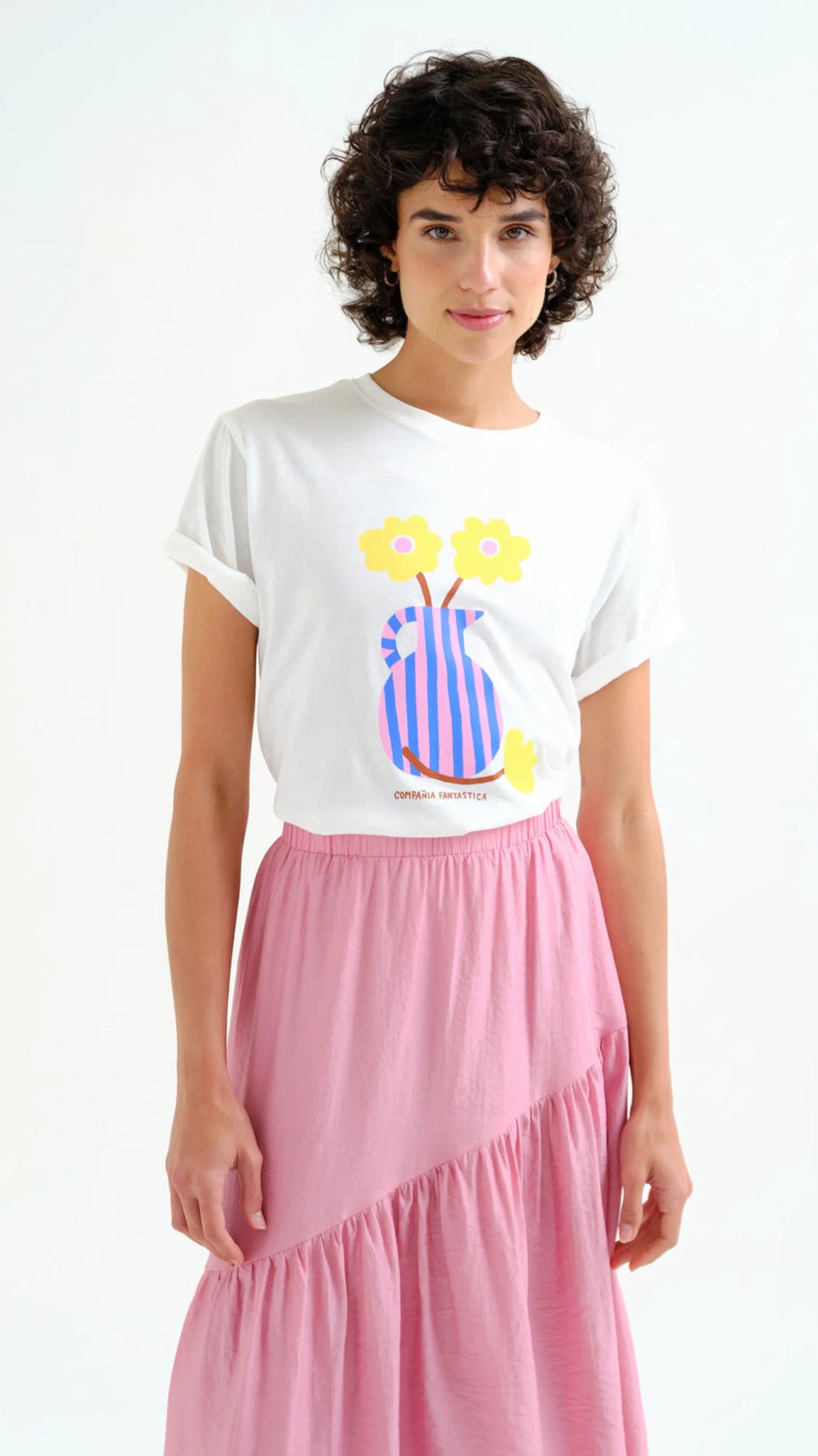 Camiseta con estampado jarrón "Compañía Fantástica"