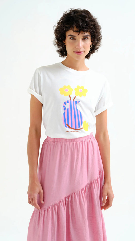 Camiseta con estampado jarrón "Compañía Fantástica"