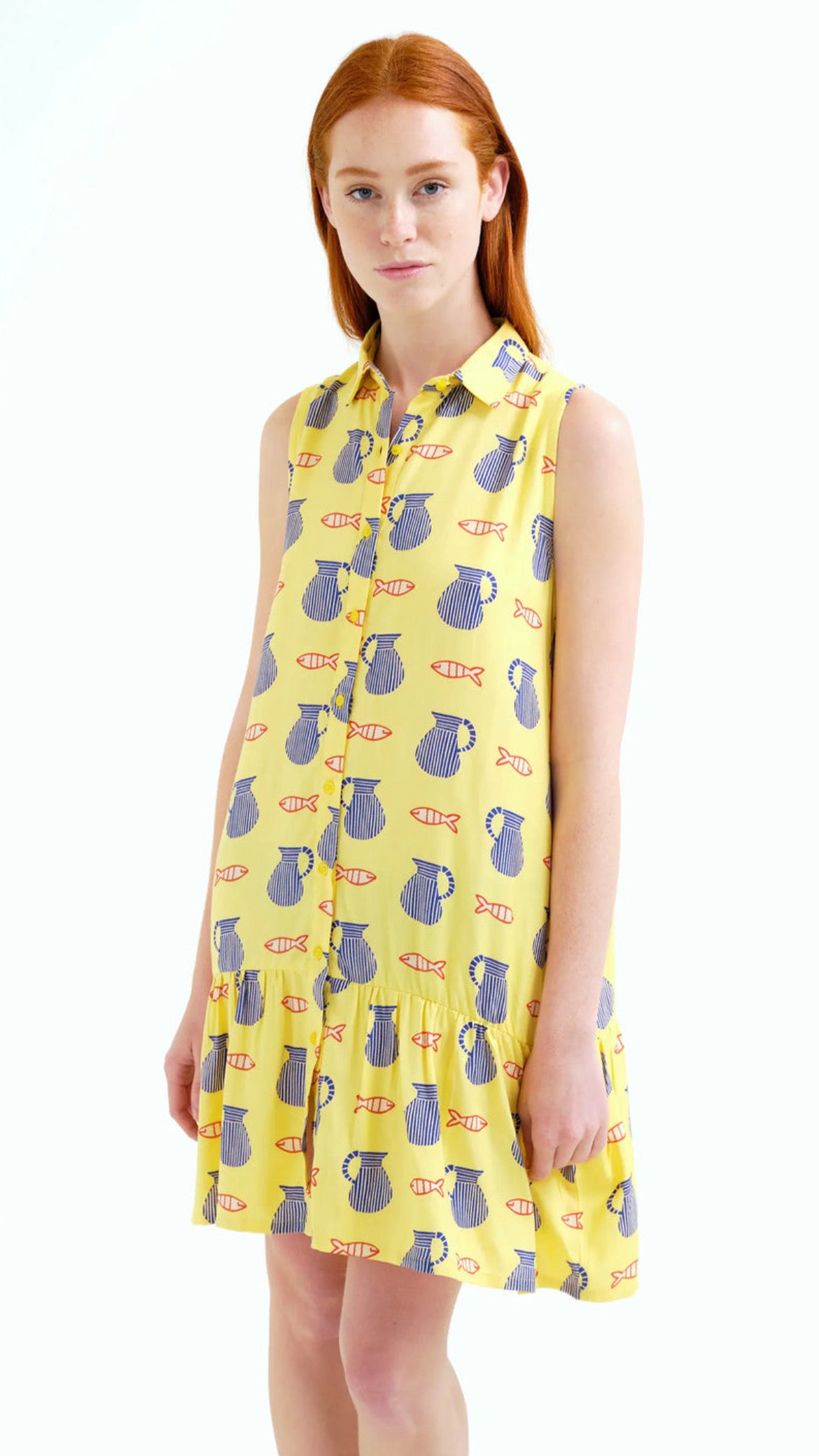 Vestido corto con estampado Brava
