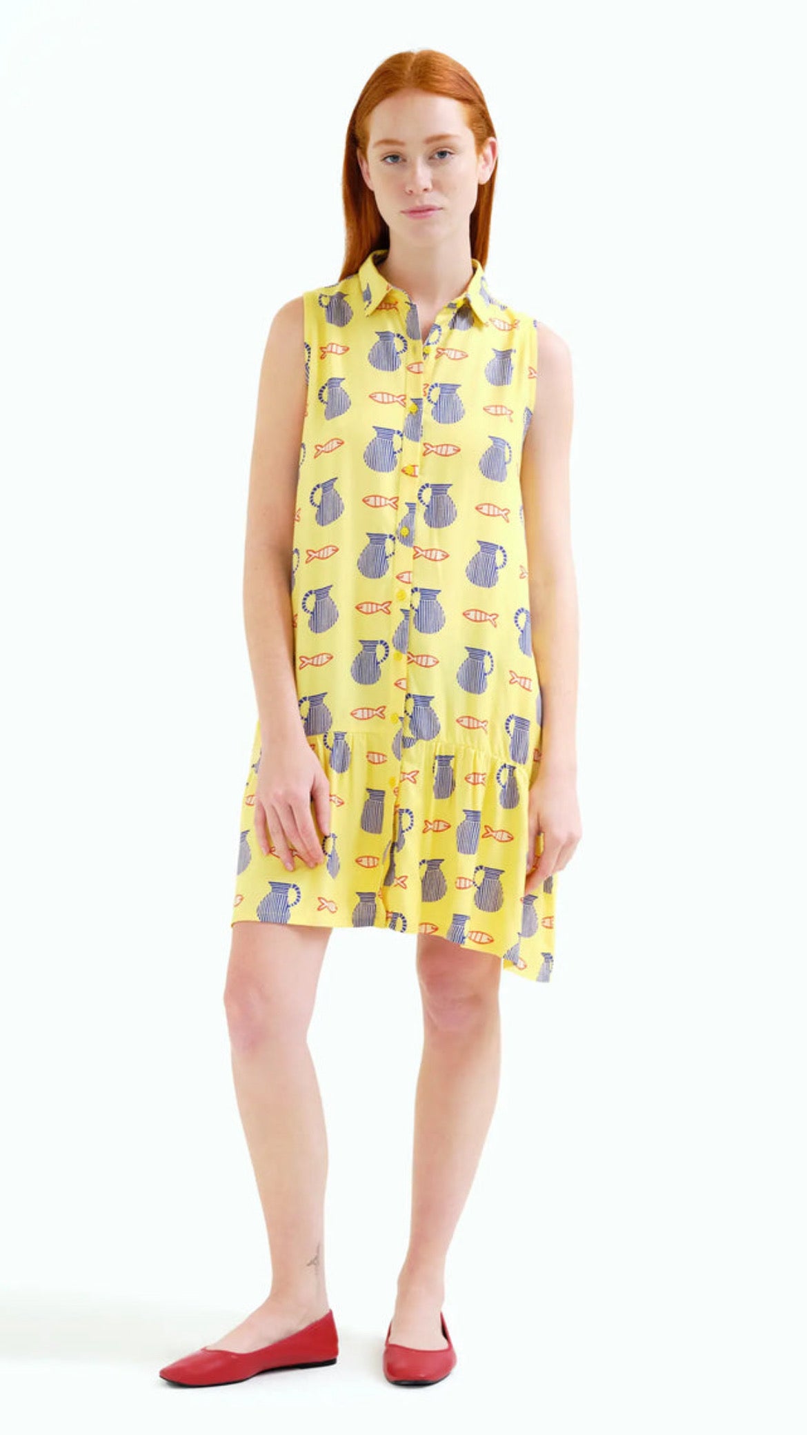 Vestido corto con estampado Brava