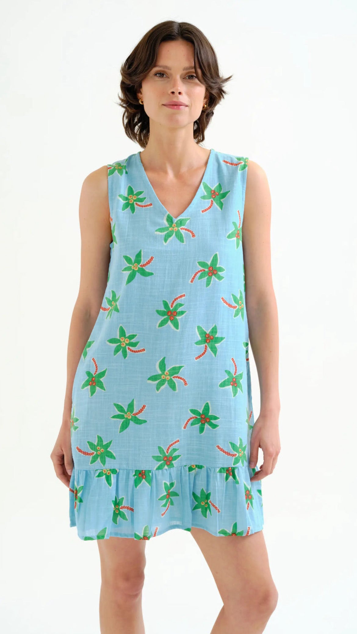 Vestido corto con estampado Cocotero Small