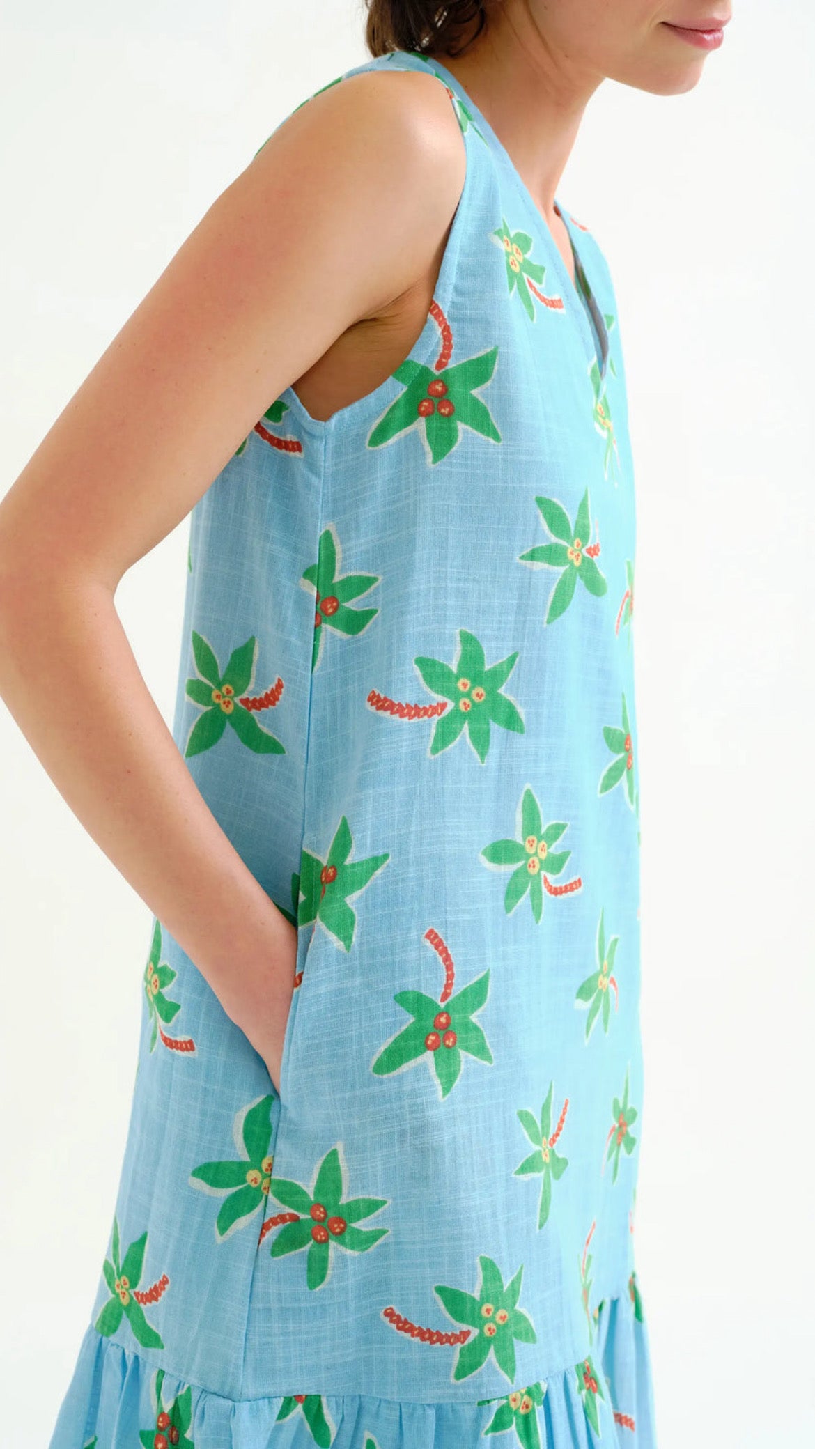 Vestido corto con estampado Cocotero Small