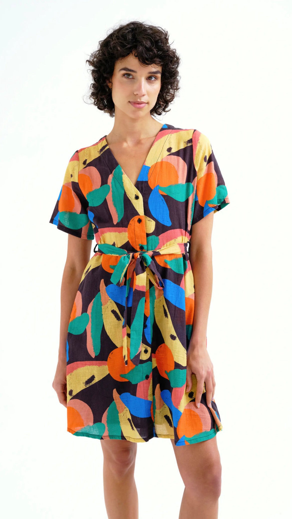 Vestido corto con estampado Tutti Frutti Big