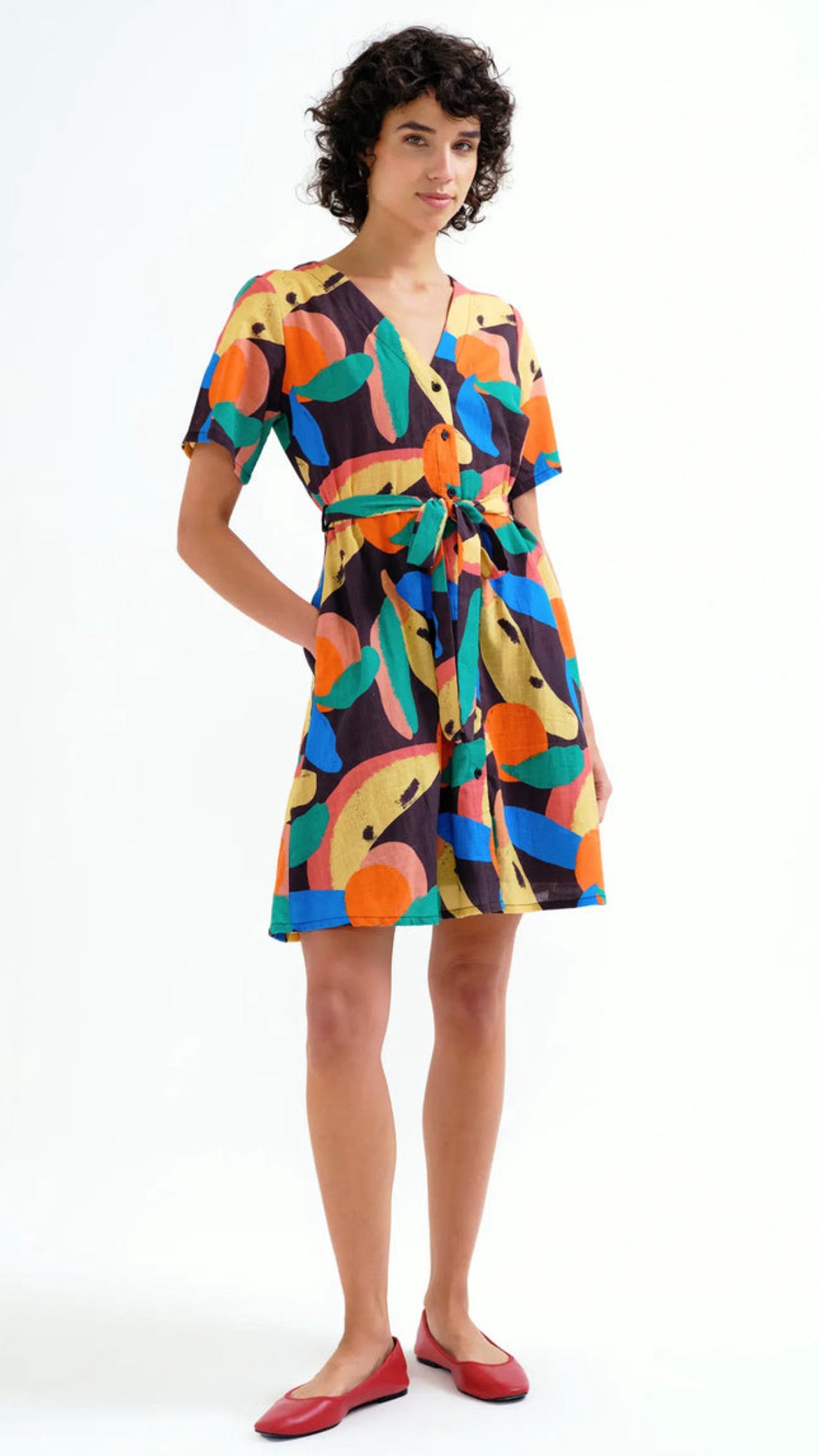 Vestido corto con estampado Tutti Frutti Big
