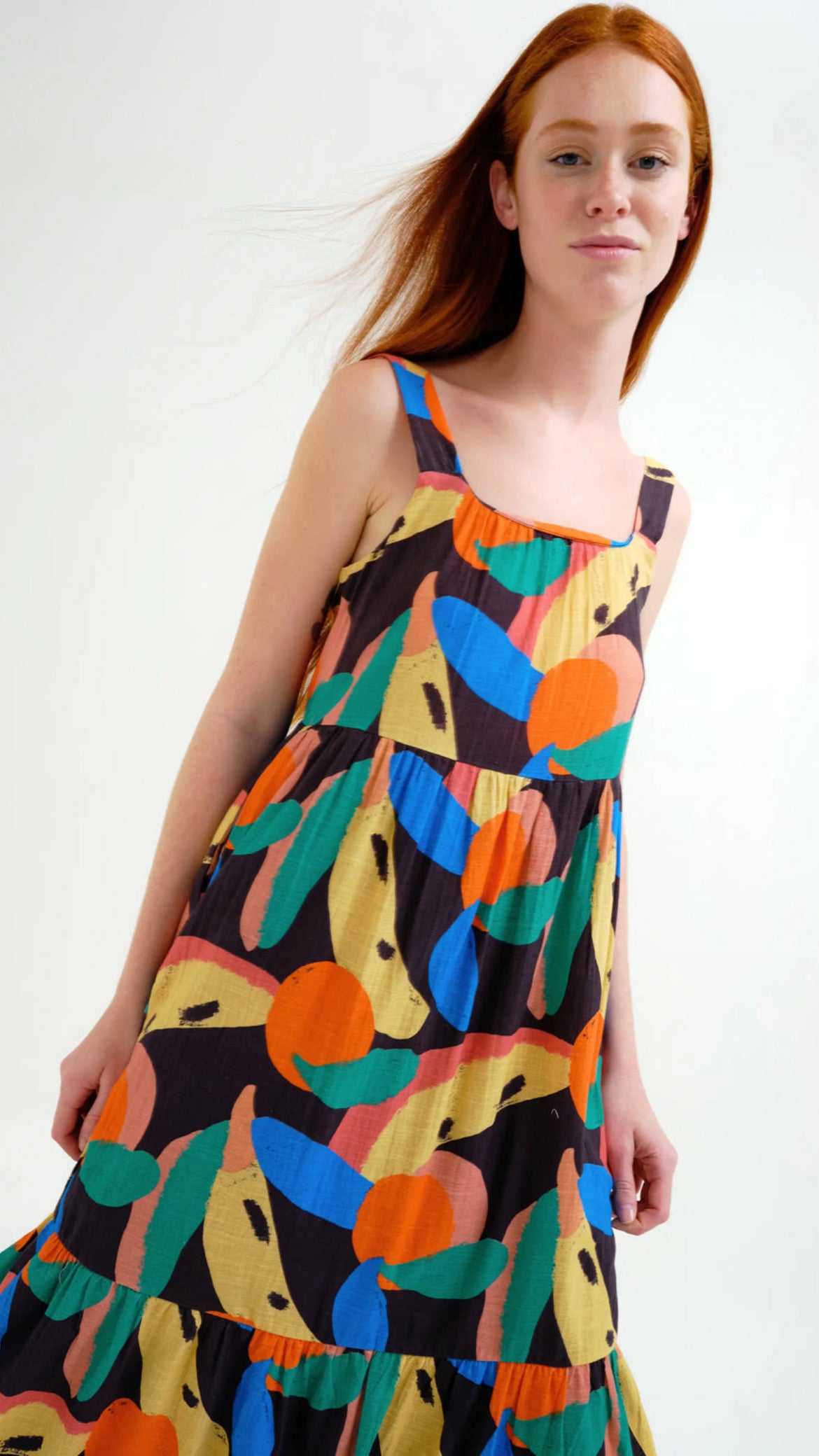 Vestido largo con estampado Tutti Frutti Big