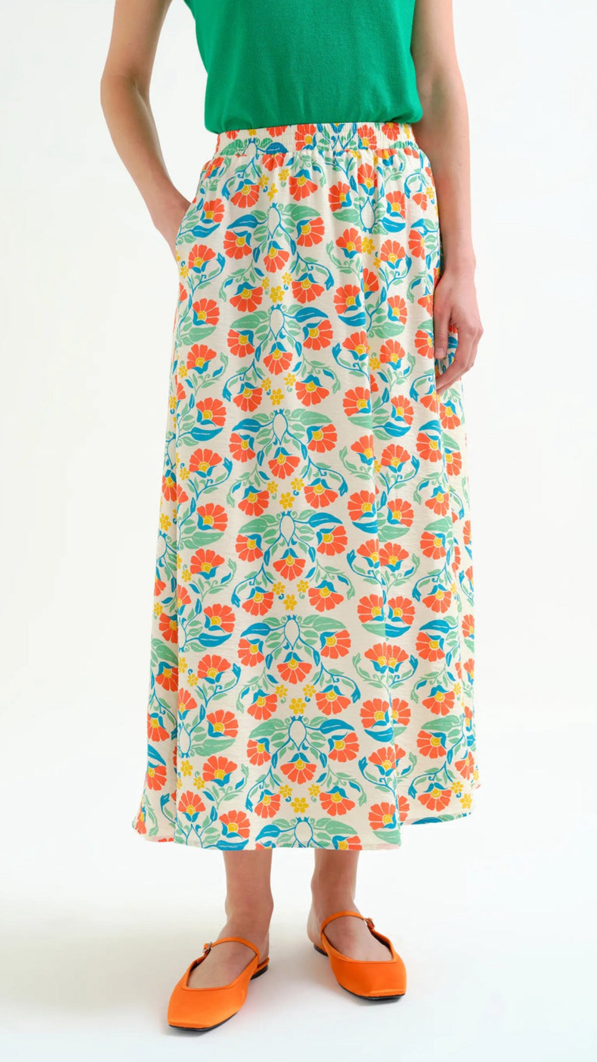 Falda larga con estampado Small Royal