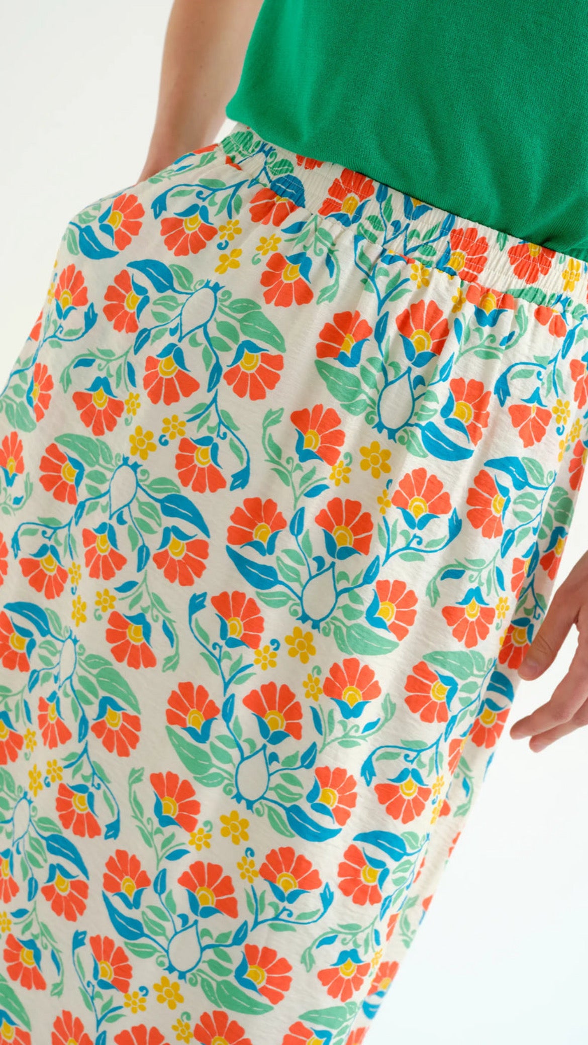 Falda larga con estampado Small Royal