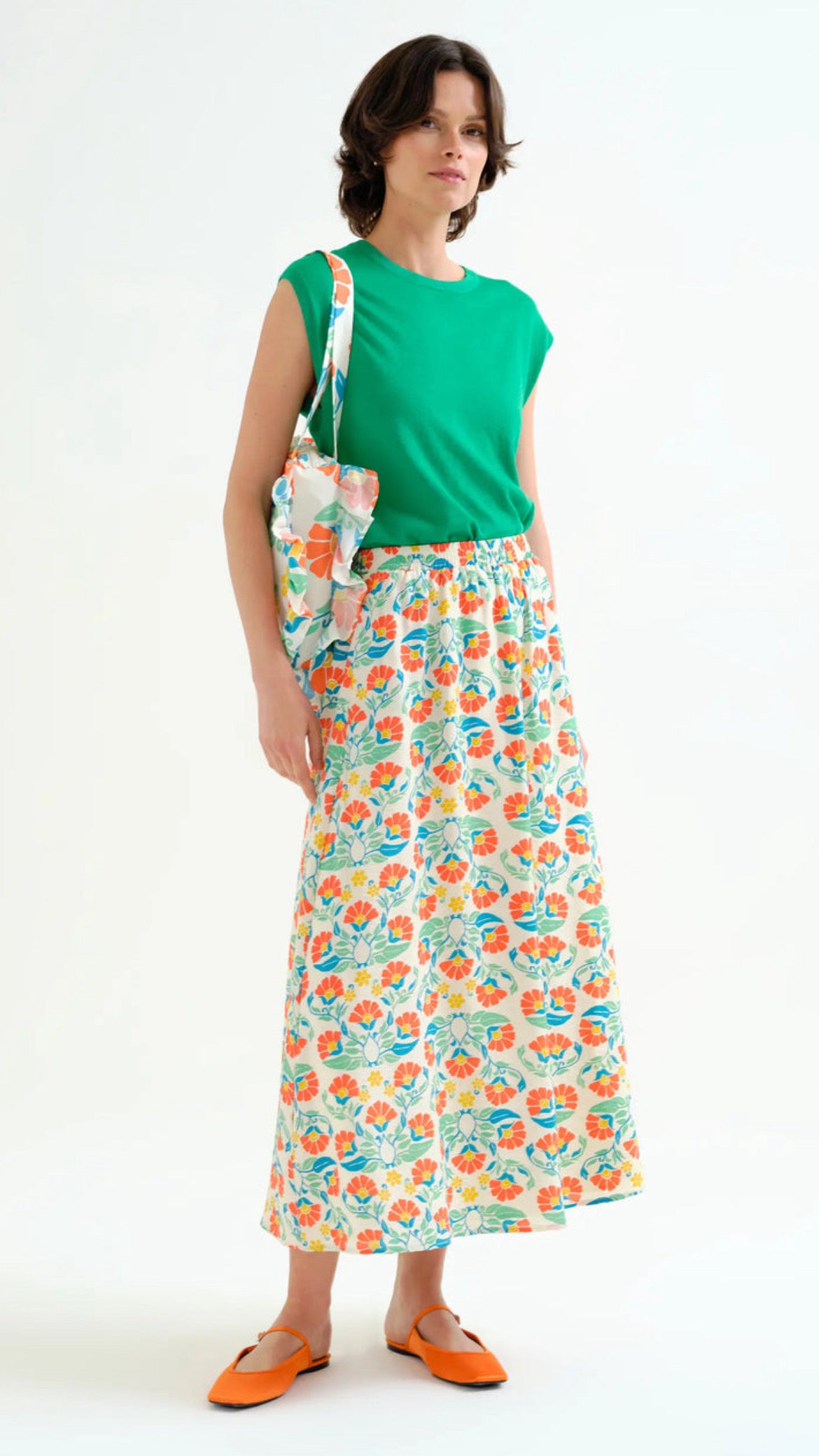 Falda larga con estampado Small Royal