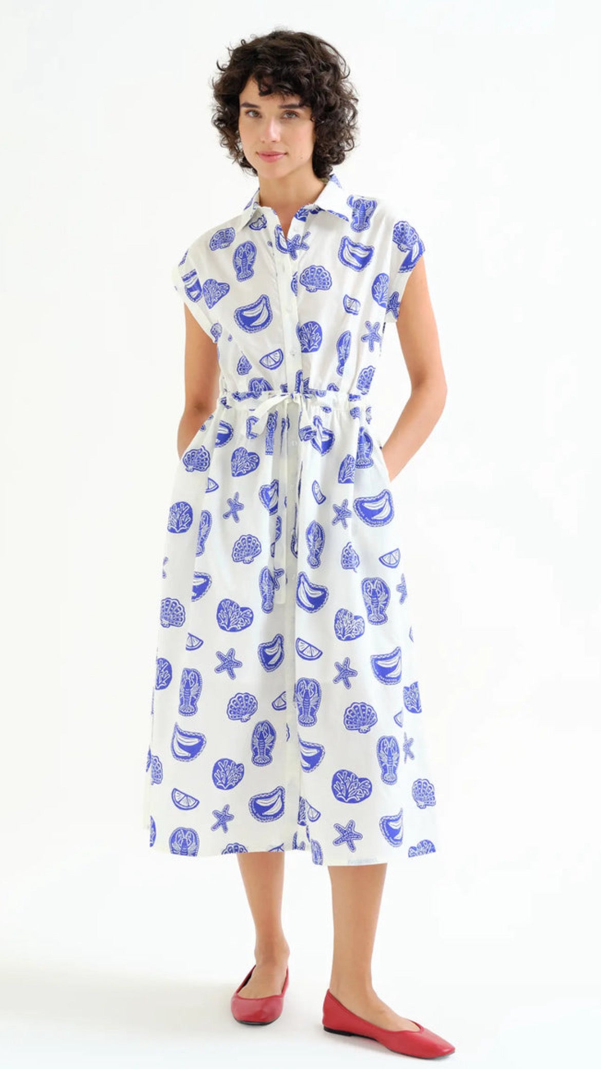 Vestido midi con estampado Lobster