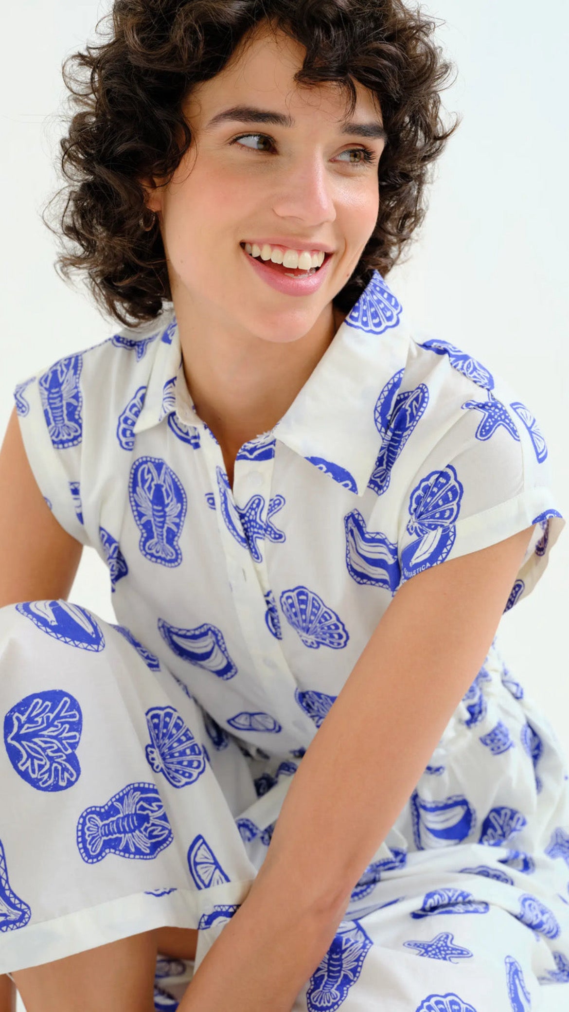 Vestido midi con estampado Lobster