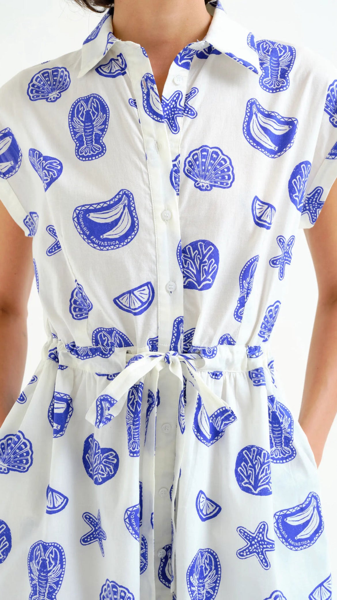 Vestido midi con estampado Lobster