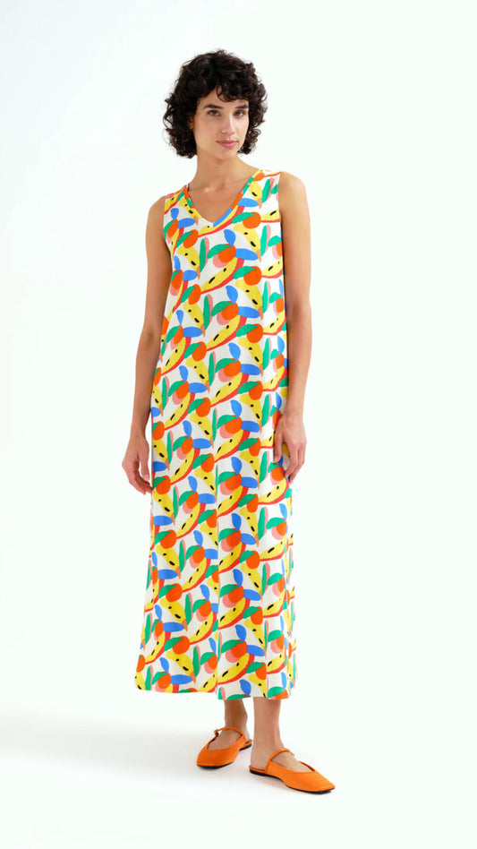 Vestido largo con estampado Tutti Frutti Small
