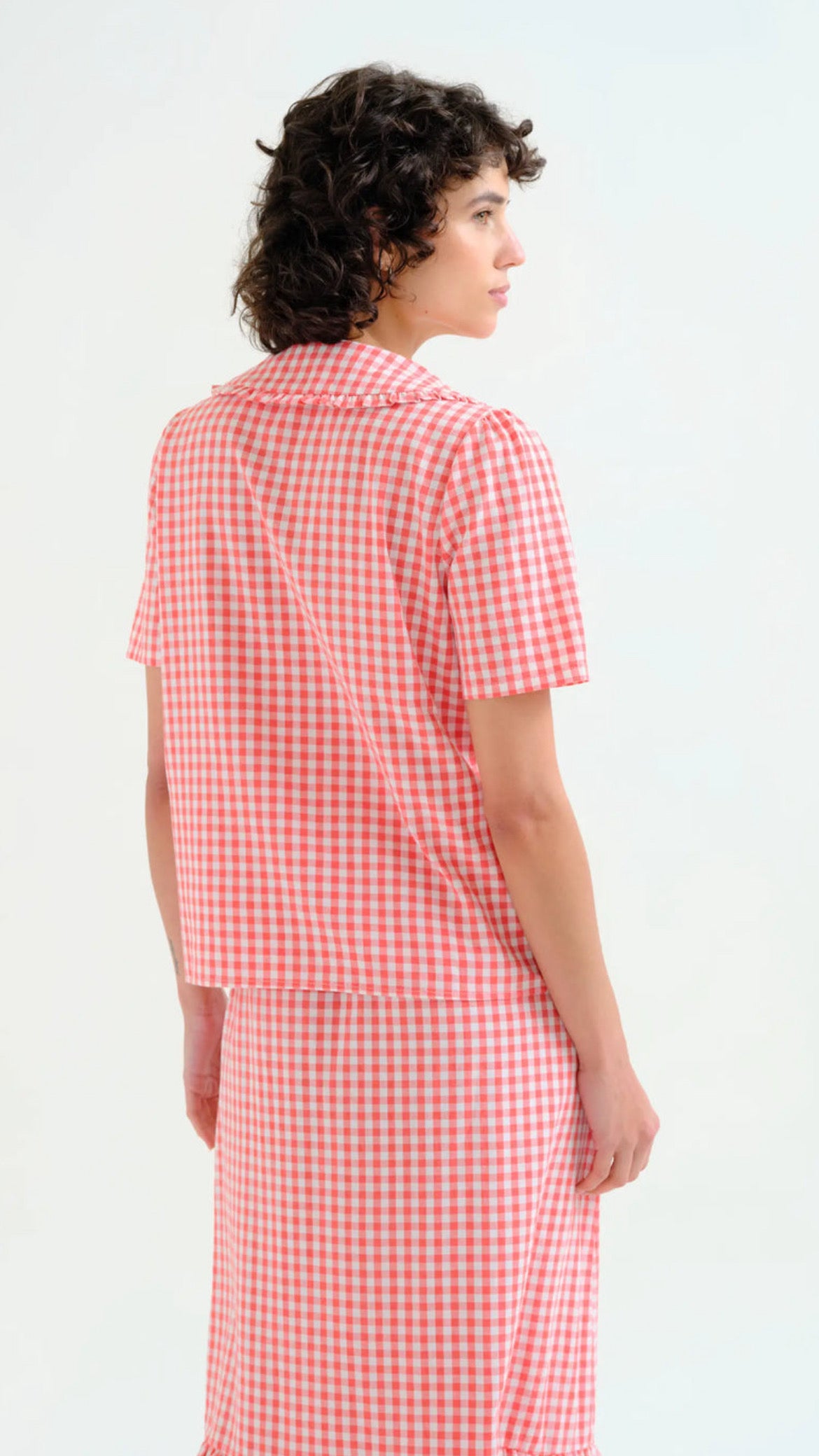 Camisa cuadros vichy rojo