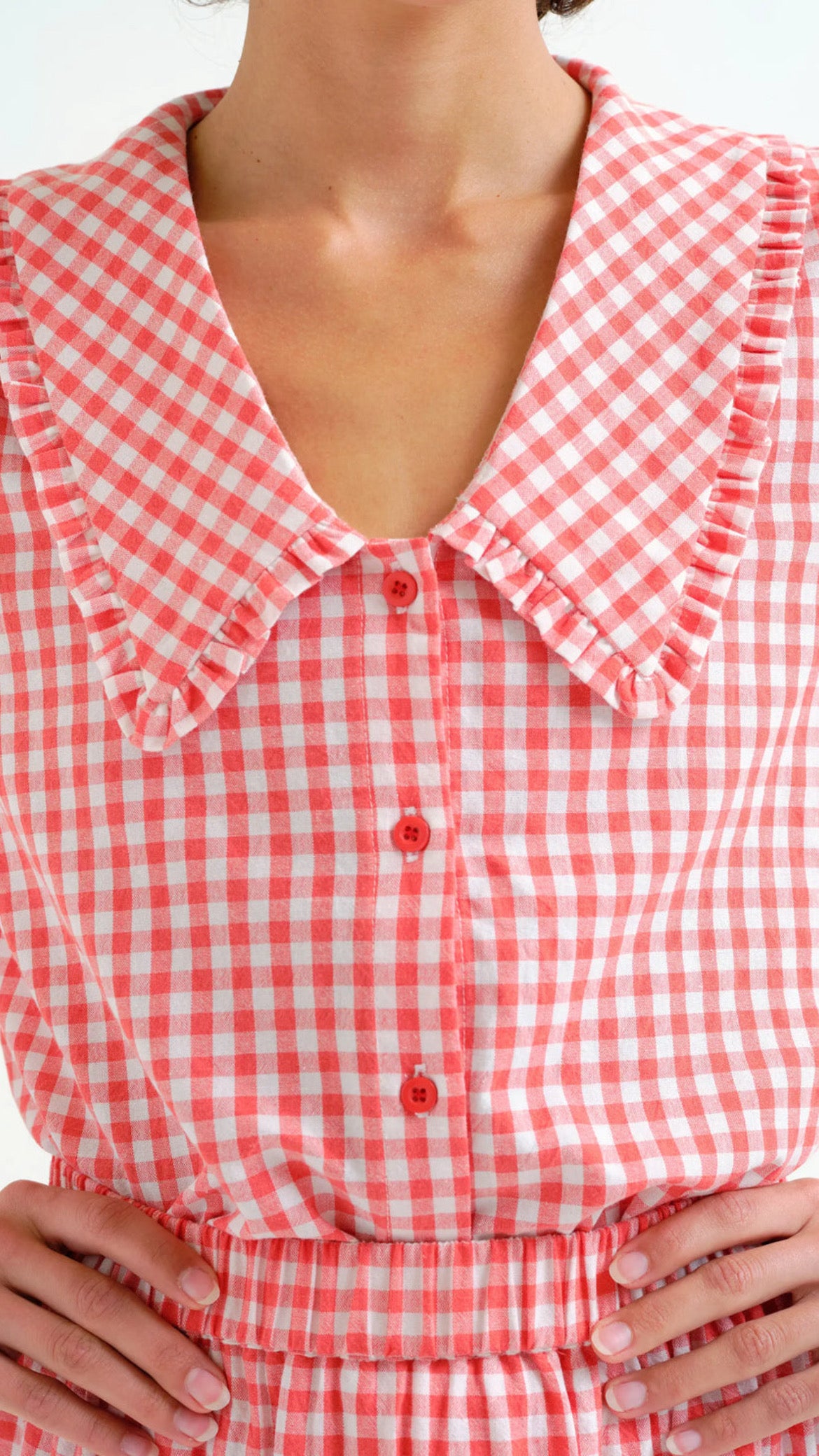 Camisa cuadros vichy rojo