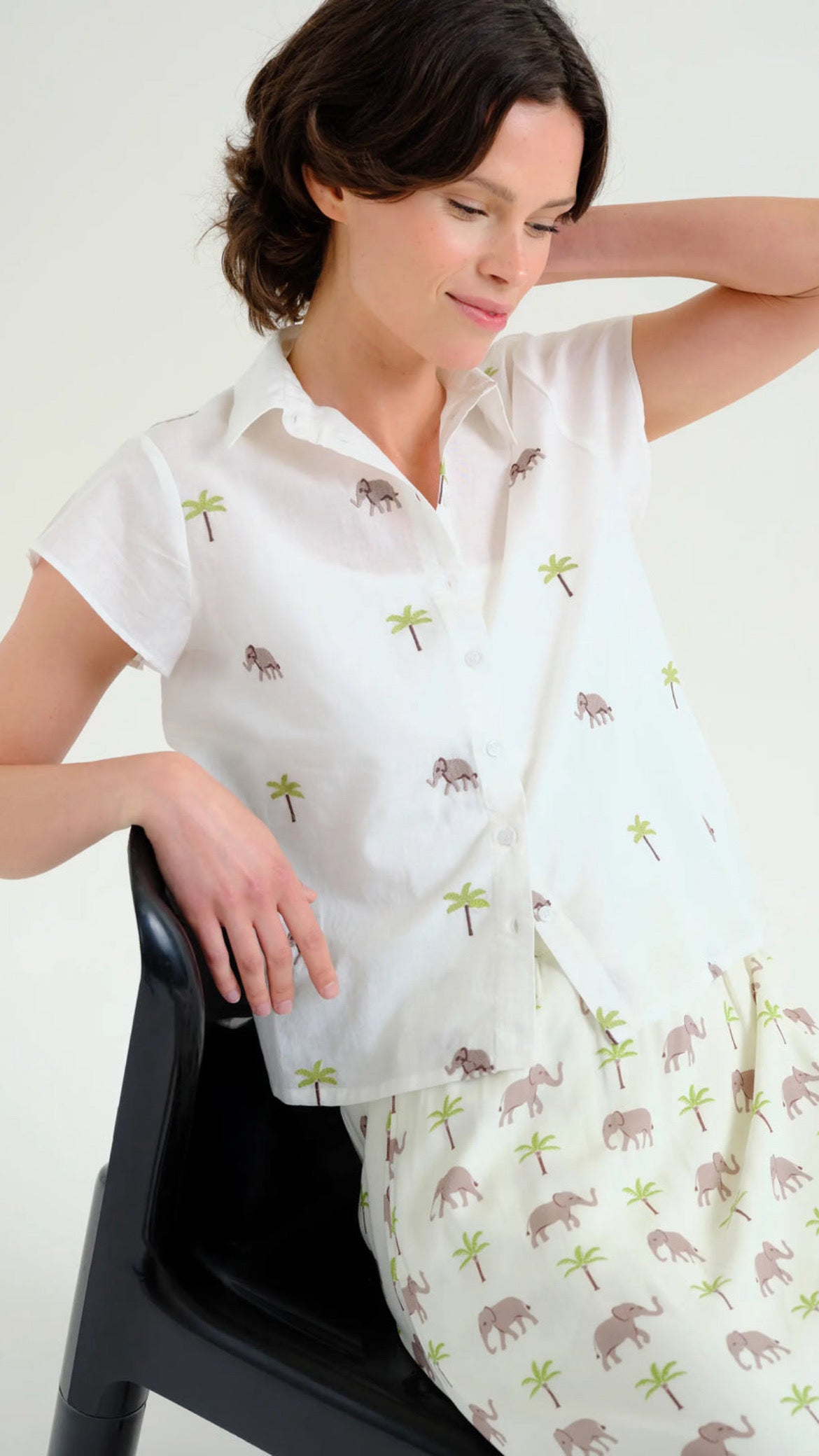 Camisa con estampado Elefante y Palmera