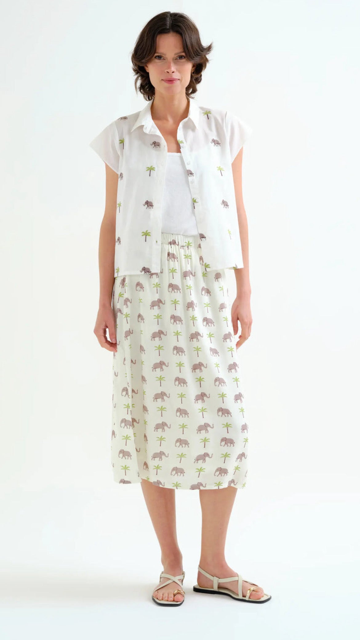 Camisa con estampado Elefante y Palmera