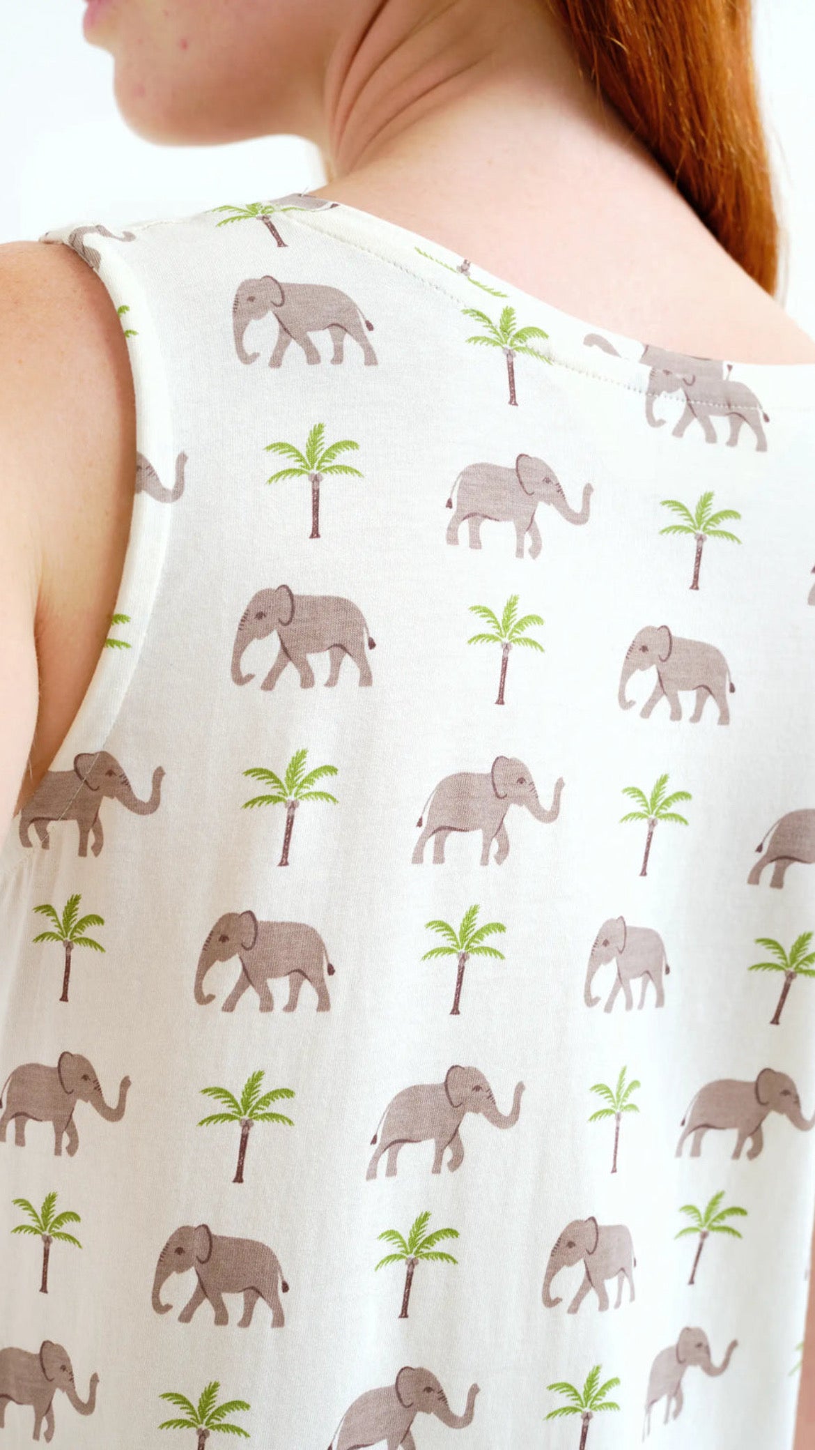 Vestido largo con estampado Elefante