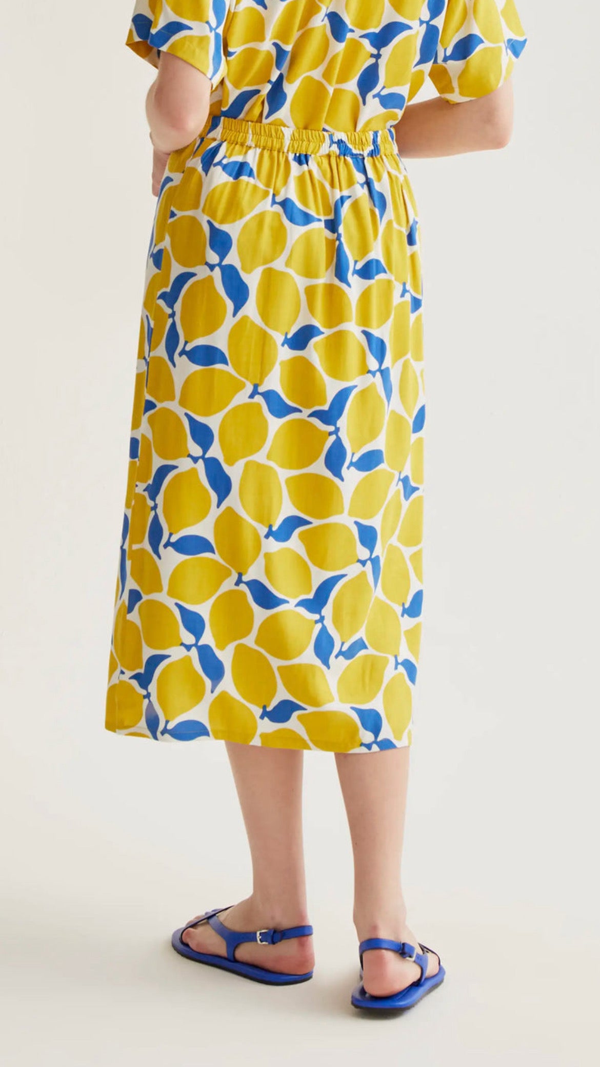 Falda midi con estampado Limoncello