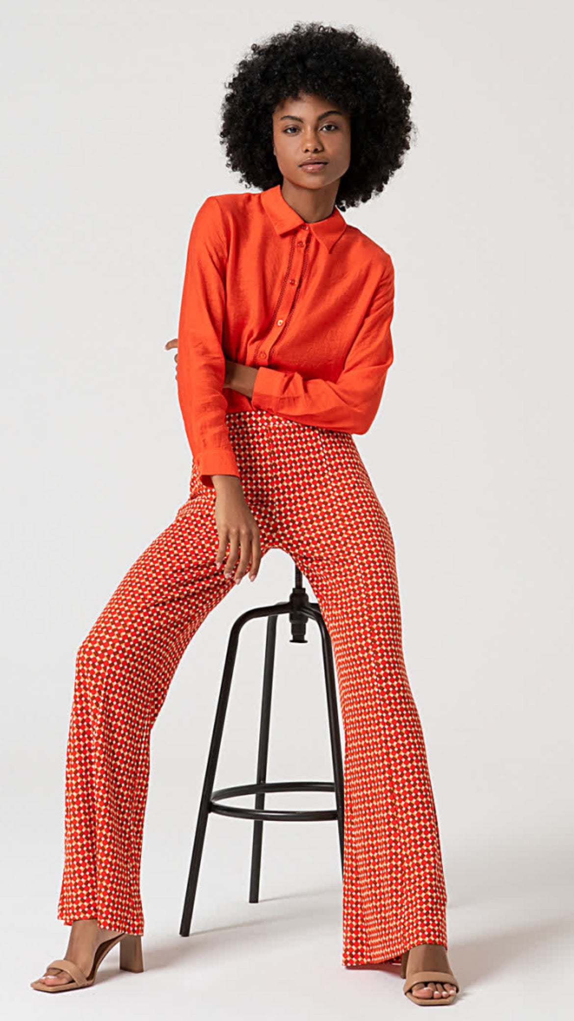 Pantalón Flare Elástico Rojo