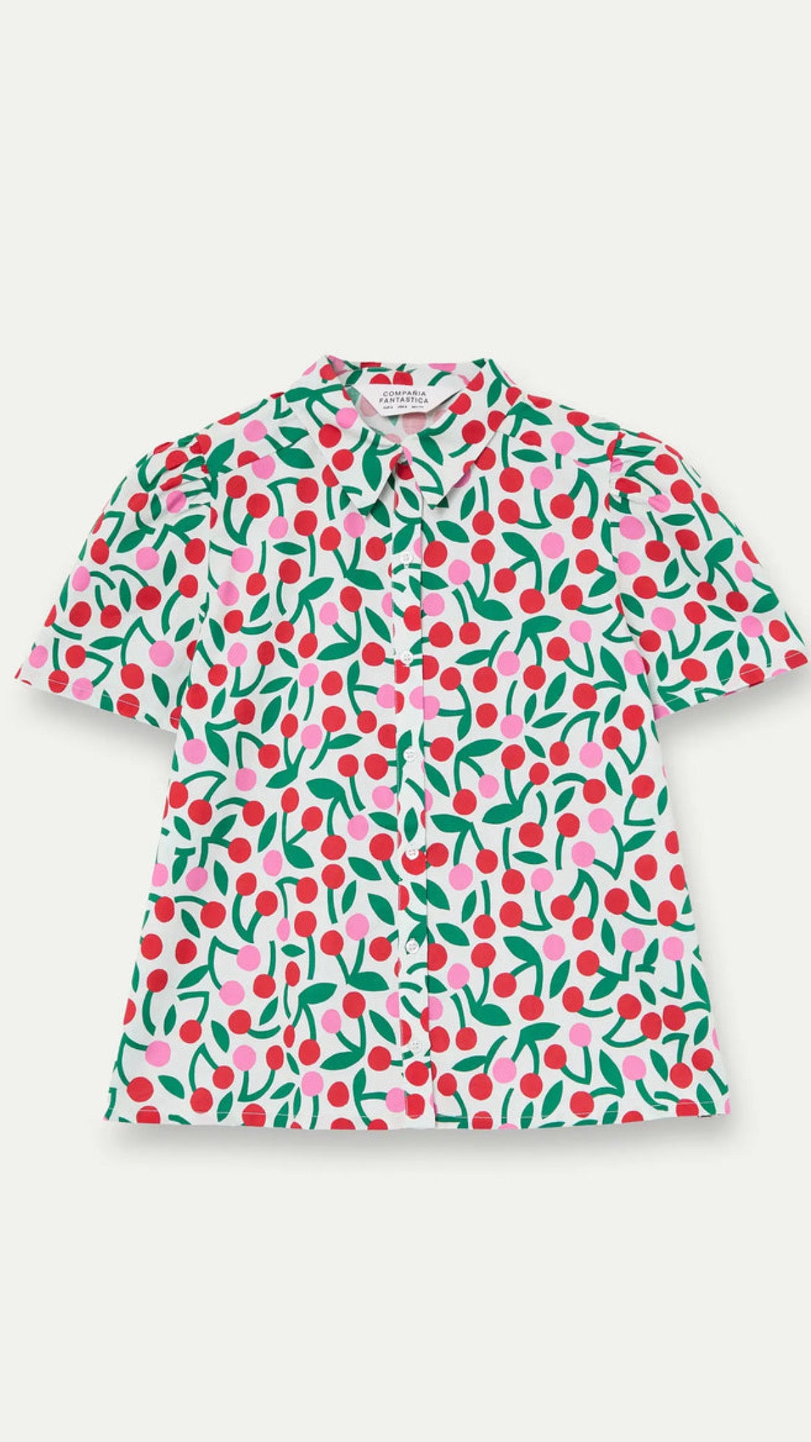 Camisa con estampado guinda