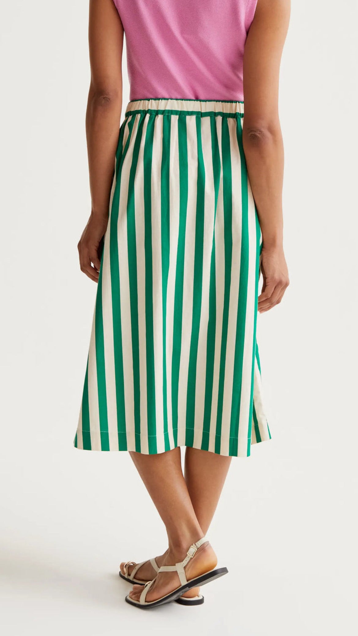Falda midi con estampado Bamboo Green