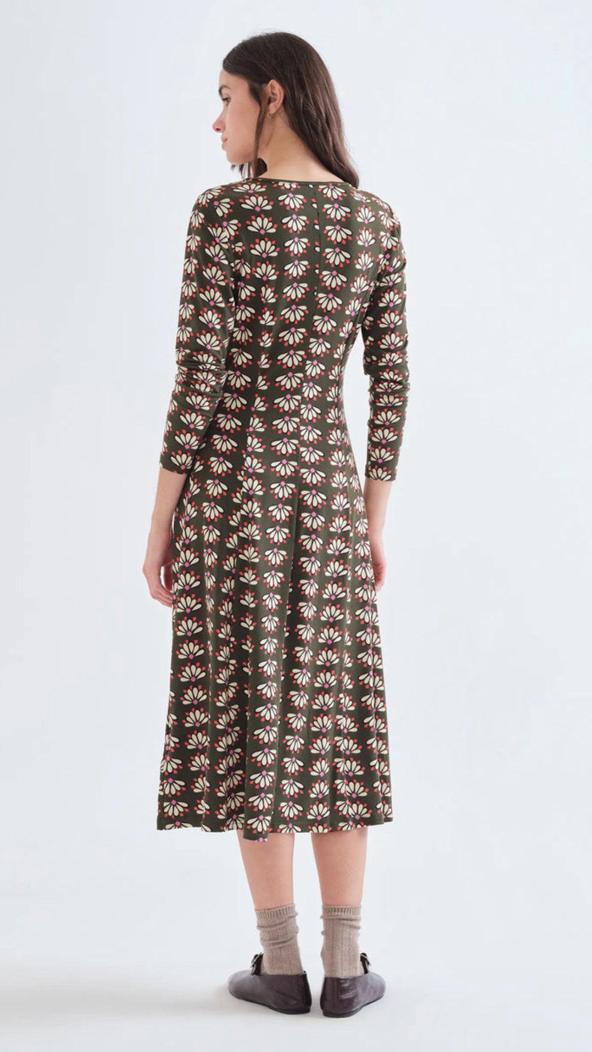 Vestido midi con estampado Geometry
