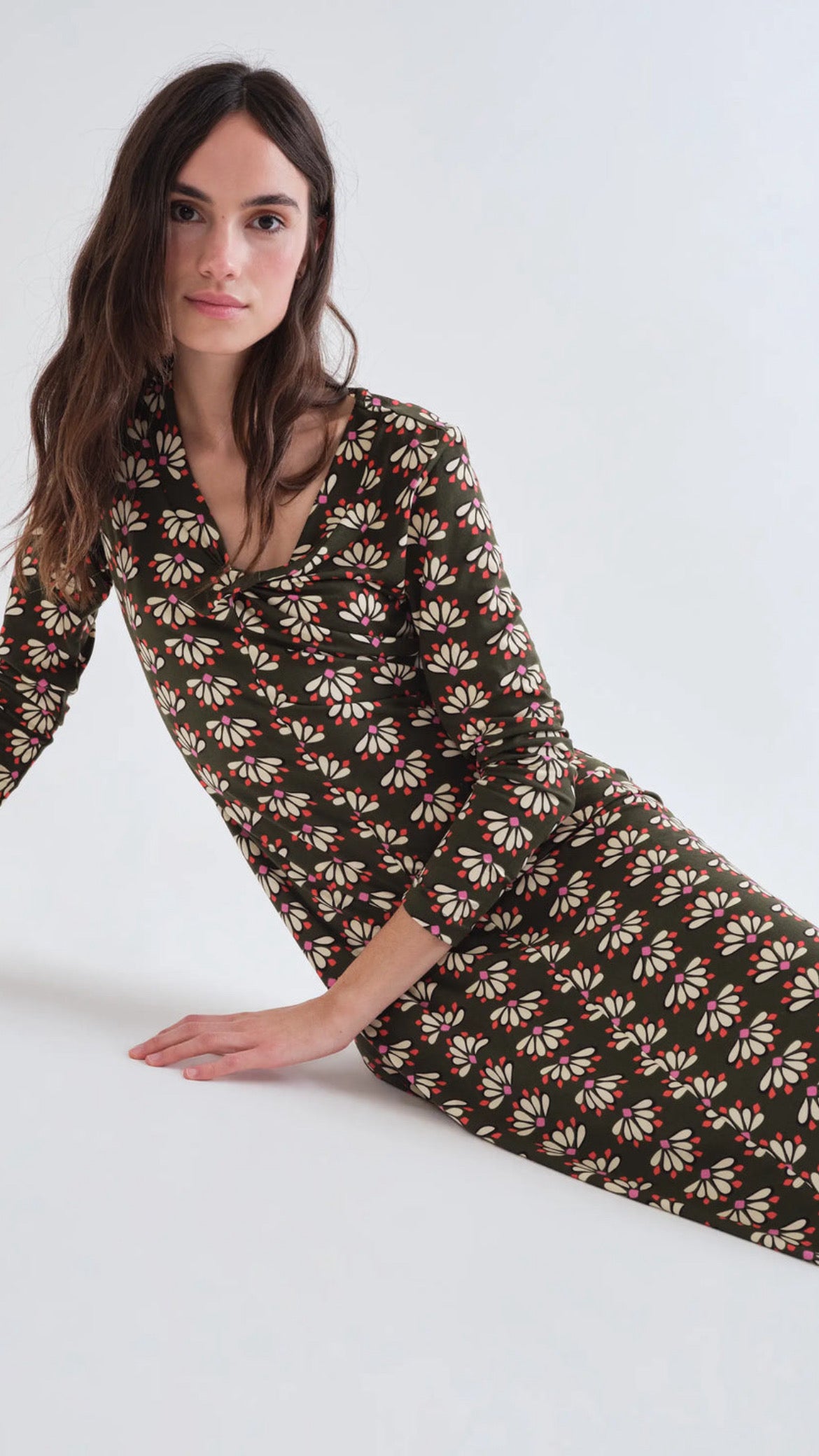 Vestido midi con estampado Geometry