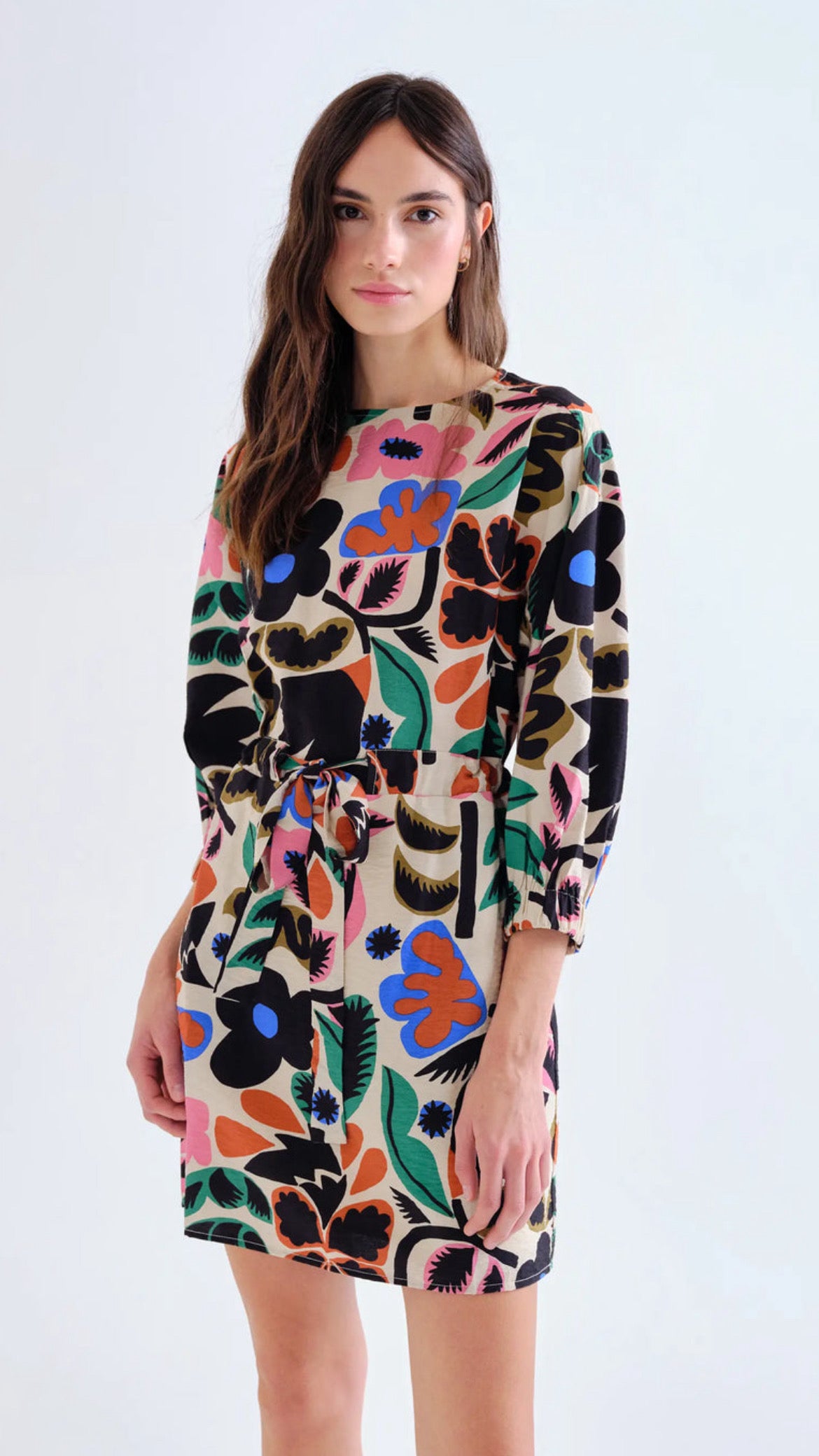 Vestido corto con estampado Neo Garden