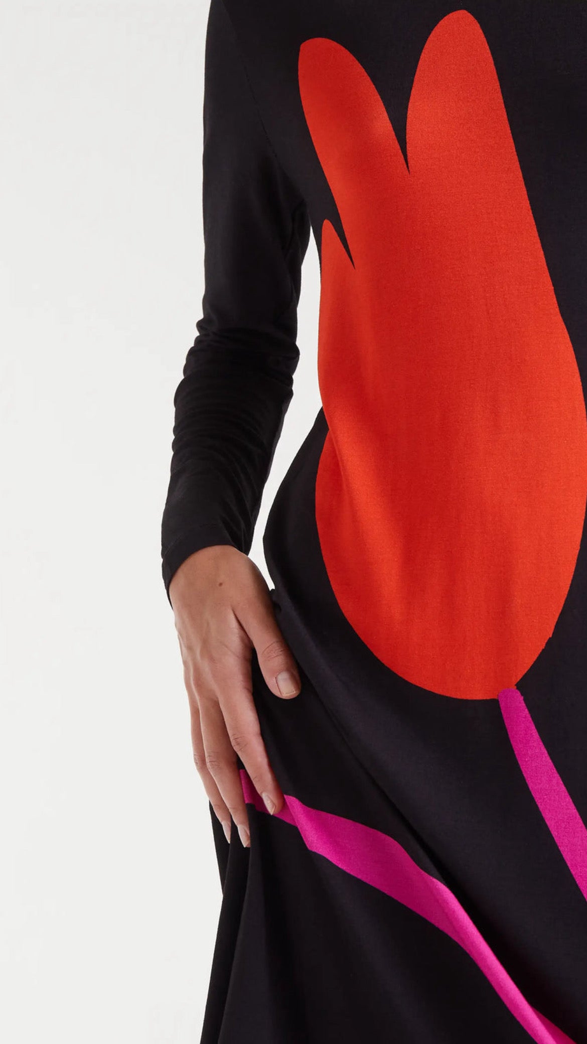 Vestido largo con estampado Big Tulip