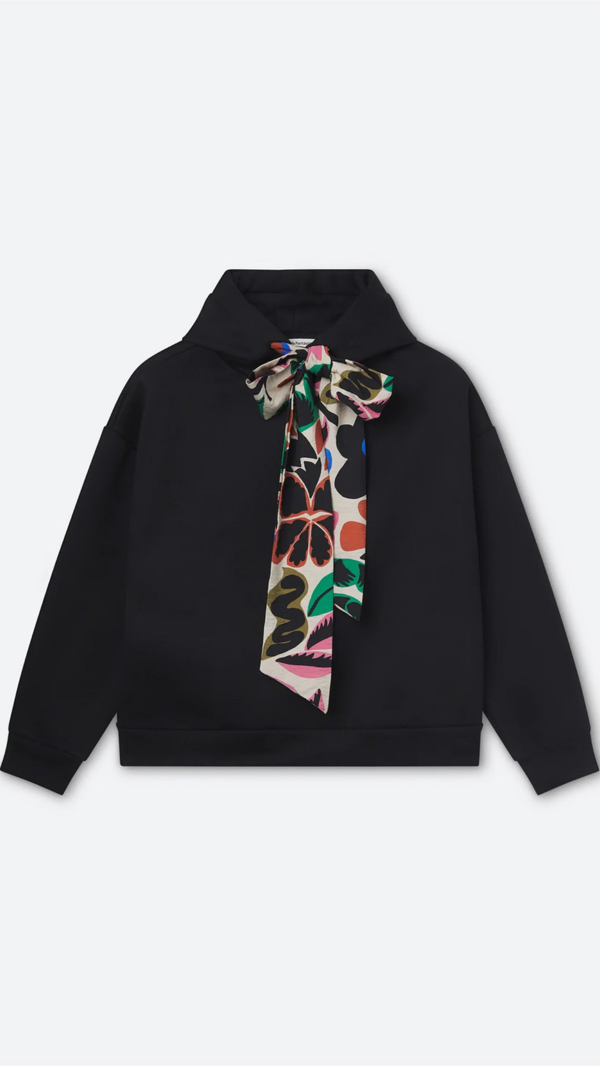 Sudadera negra con lazada estampada Neo Garden