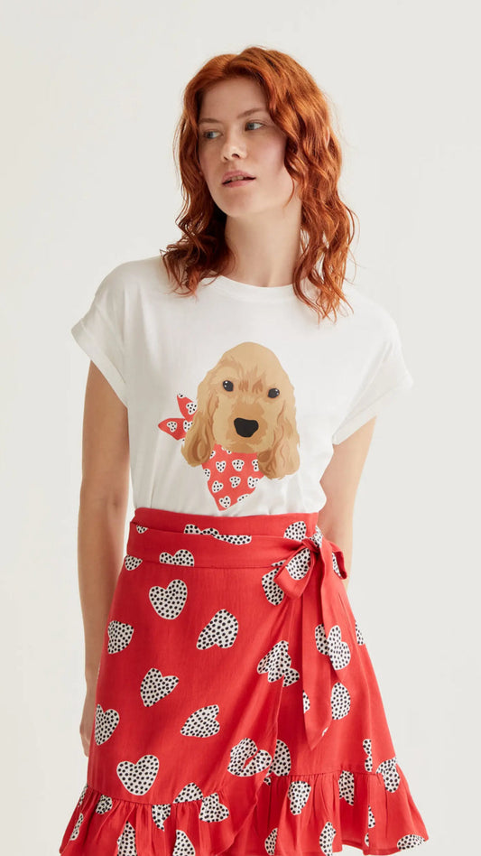 Camiseta con estampado de perrito Coker