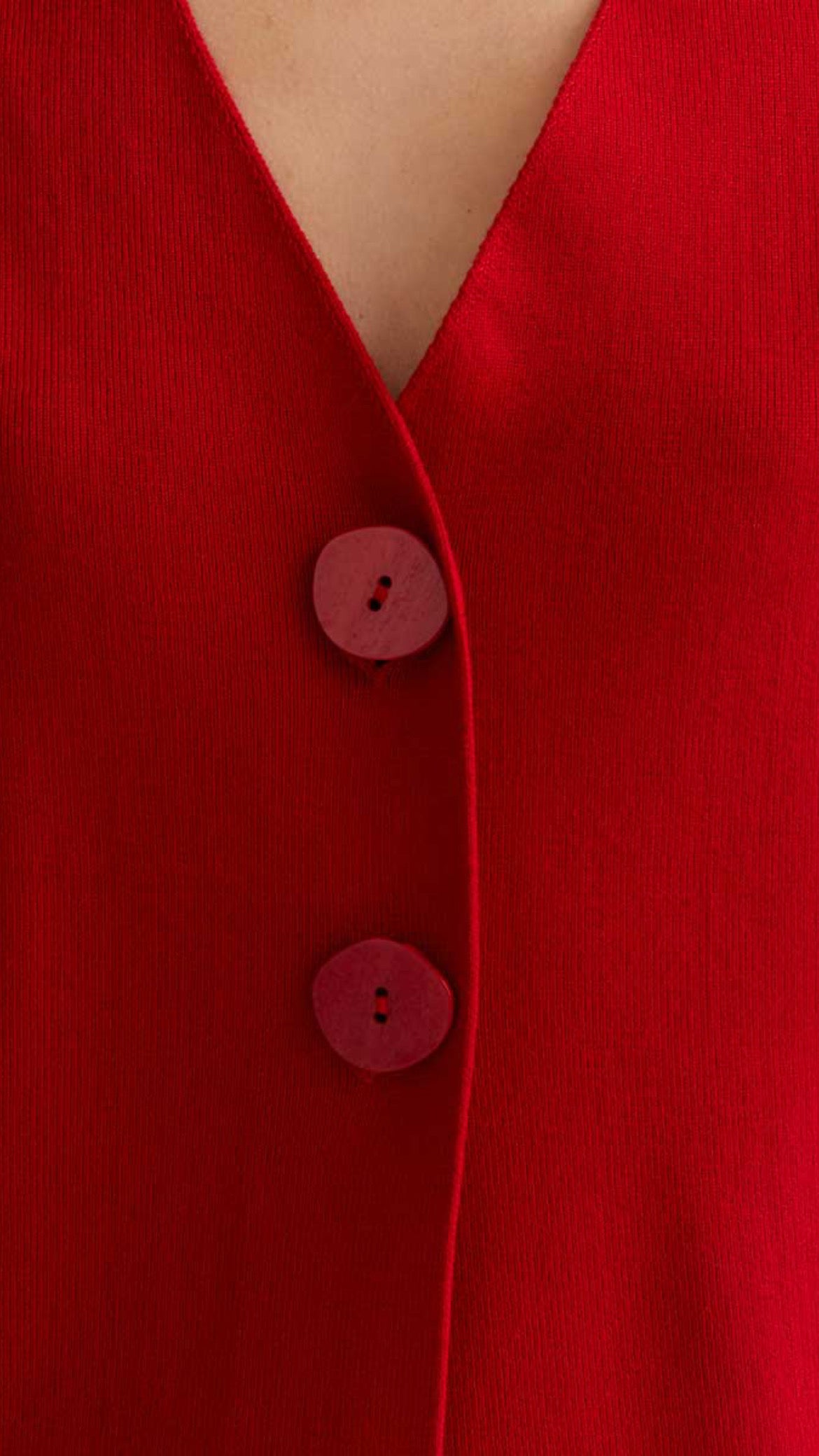 Cárdigan de punto rojo