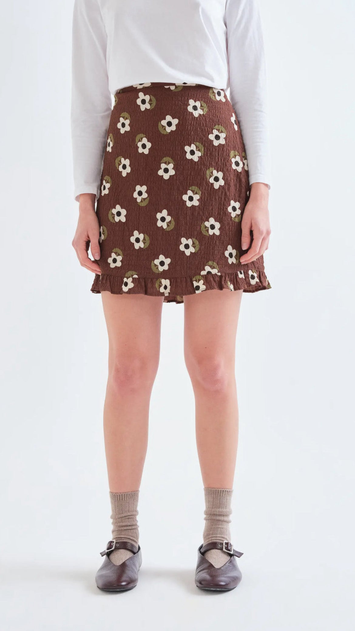 Falda corta con estampado Santini