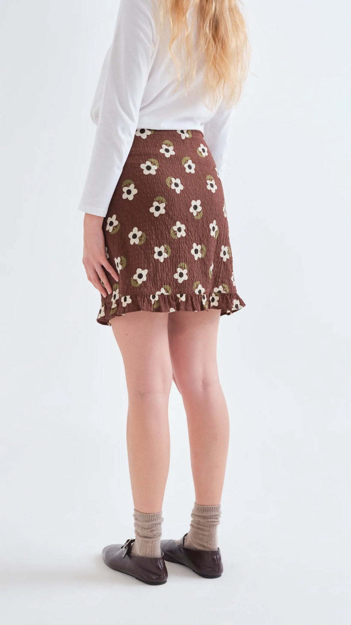 Falda corta con estampado Santini