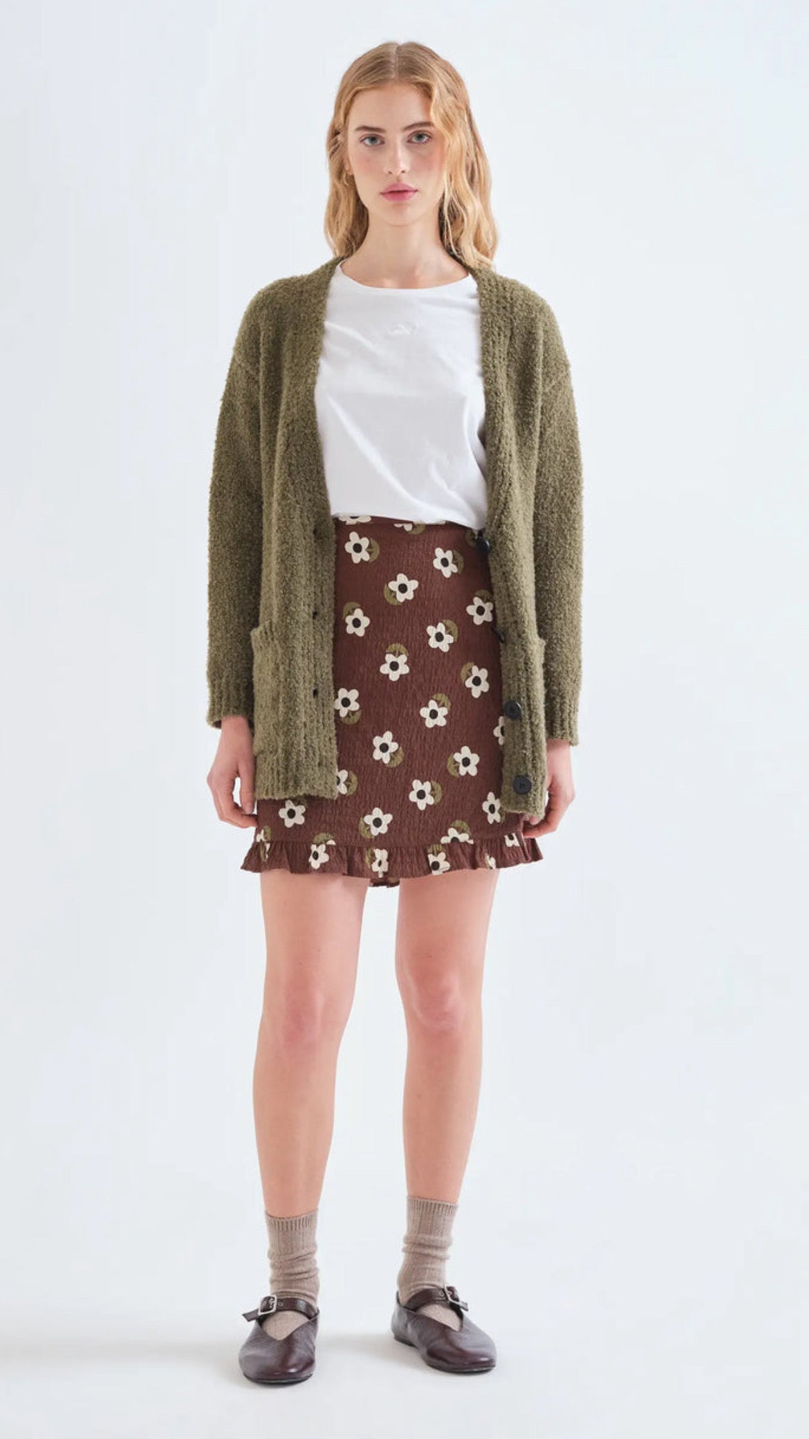 Falda corta con estampado Santini