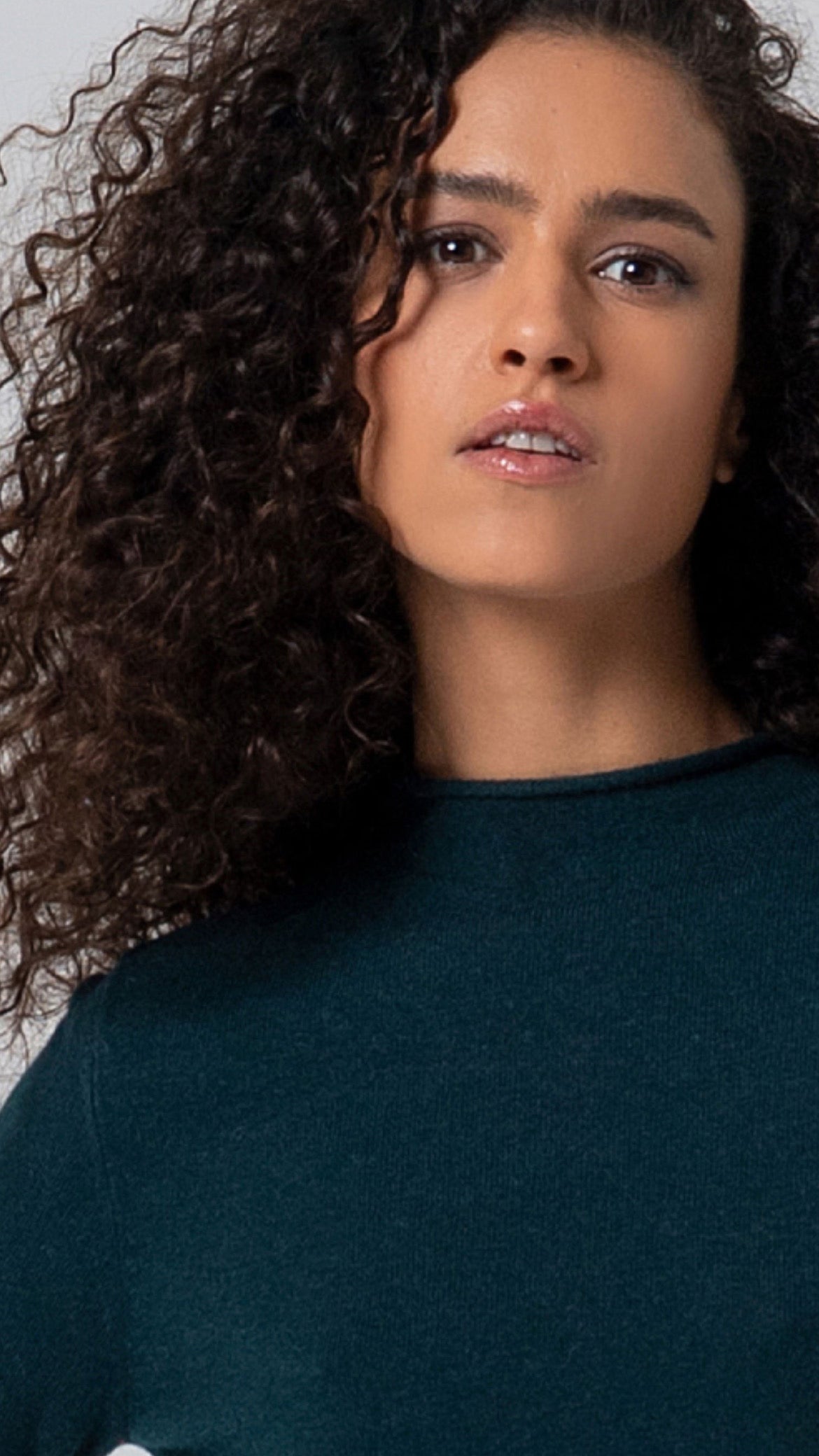 Jersey de punto cuello perkins verde botella