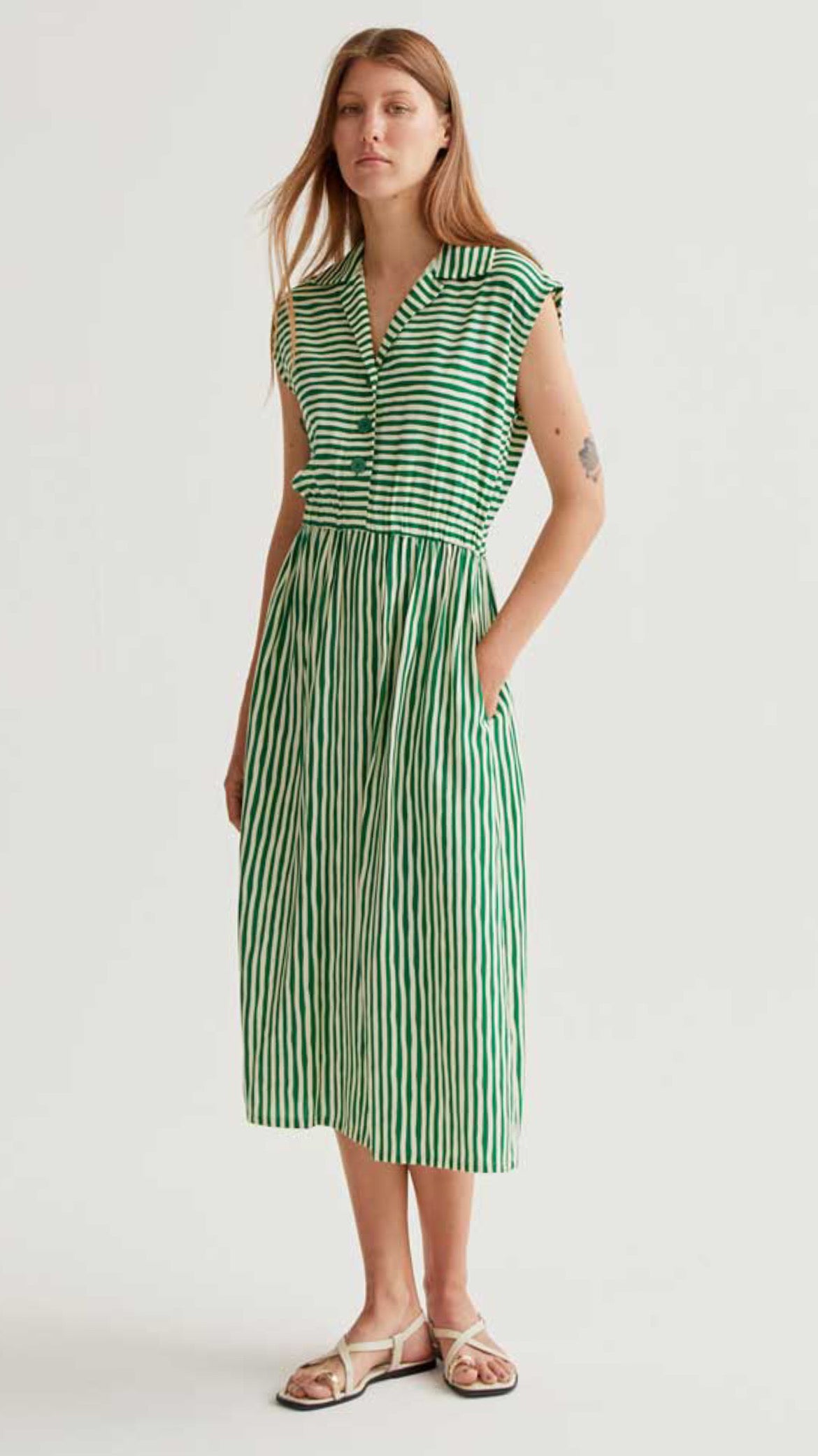 Vestido midi con estampado Lavagna Green