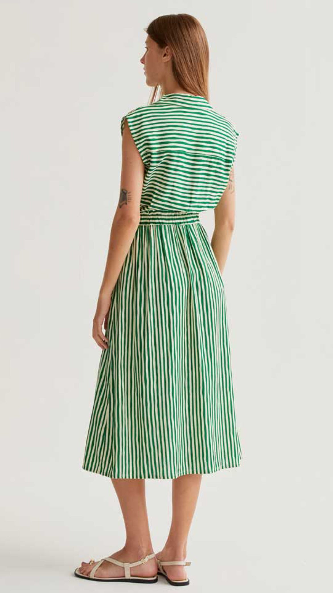 Vestido midi con estampado Lavagna Green