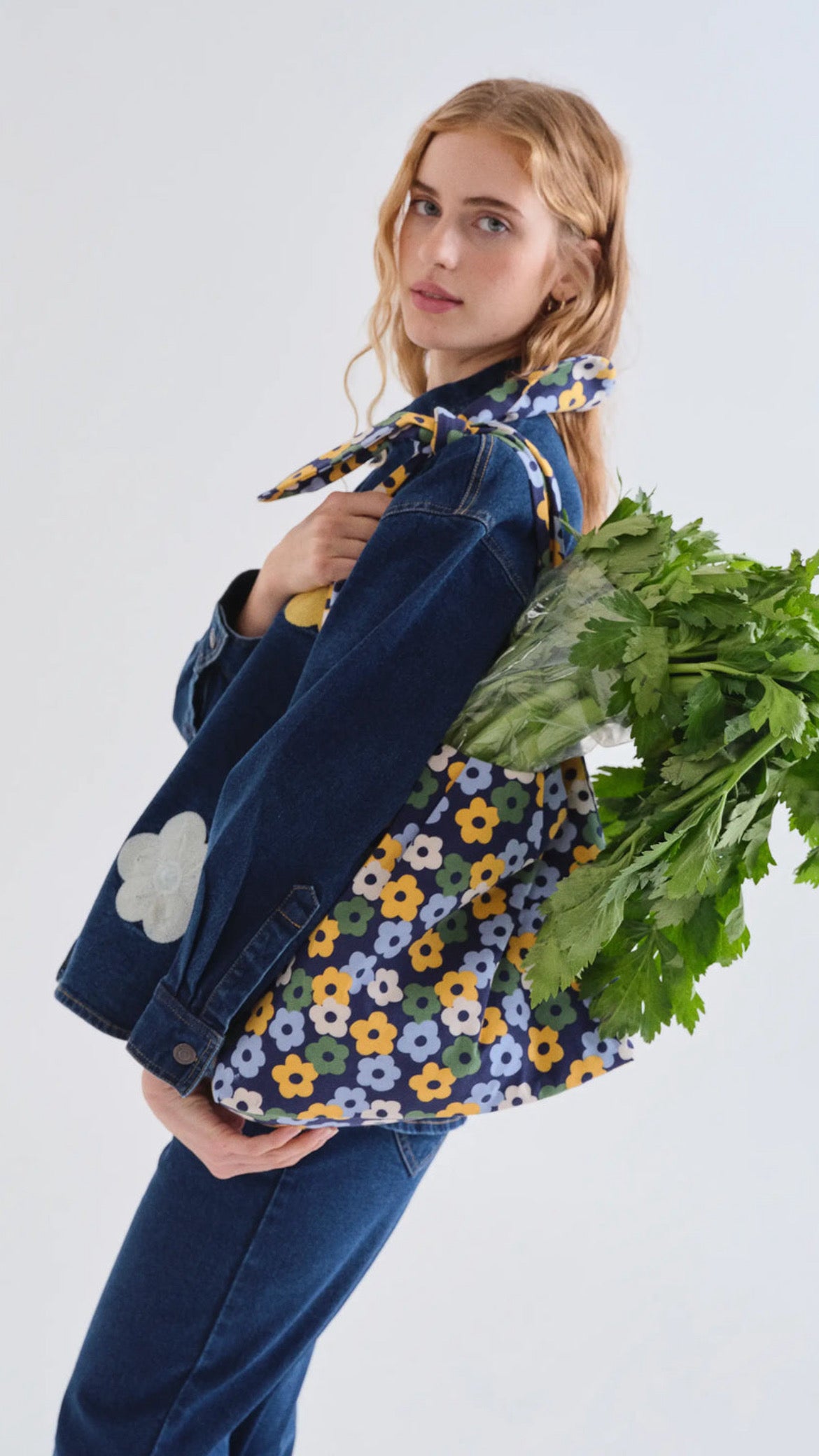 Camisa vaquera azul con estampado Euphonia