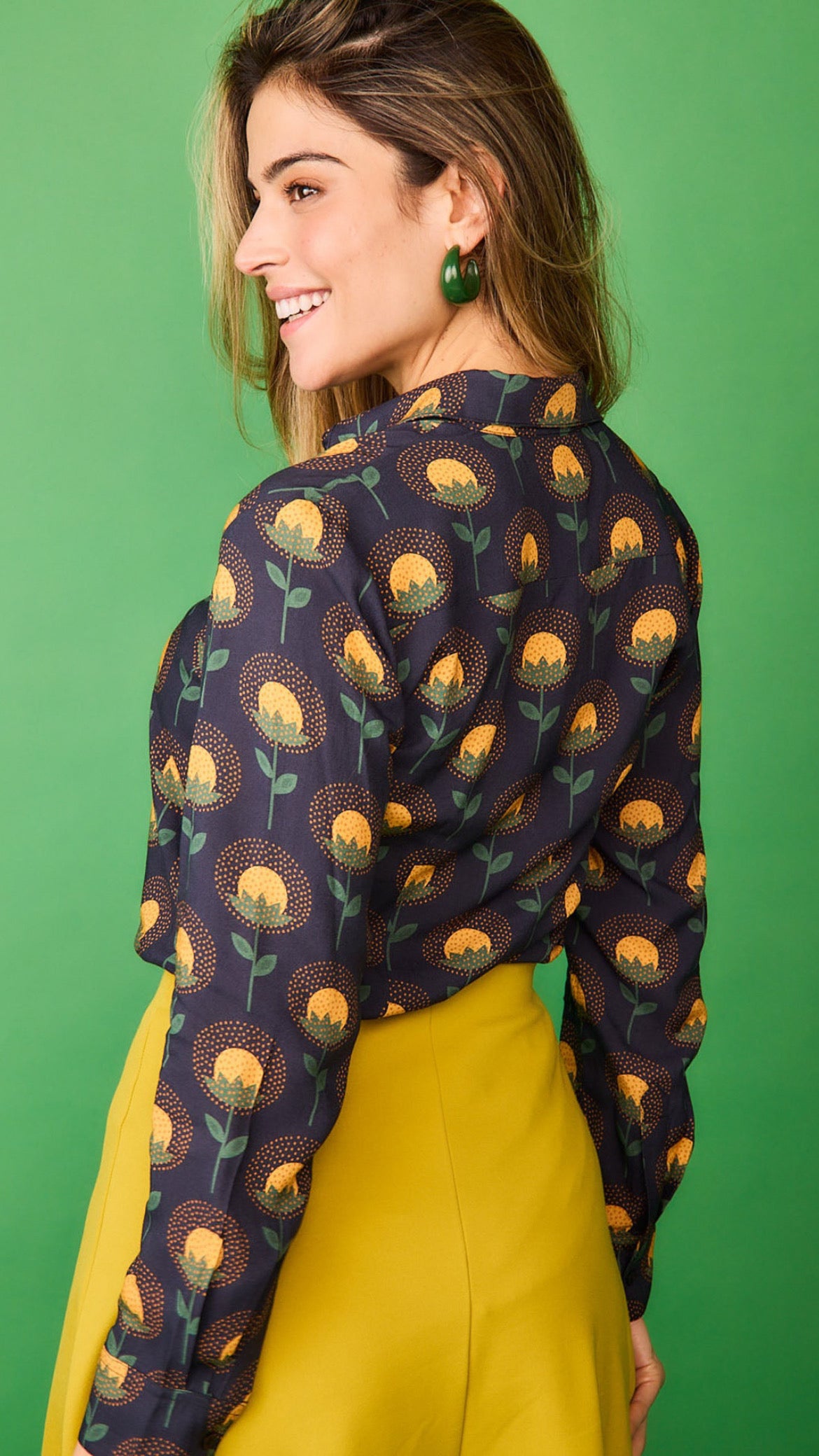 Camisa Jungla Flor Amarilla