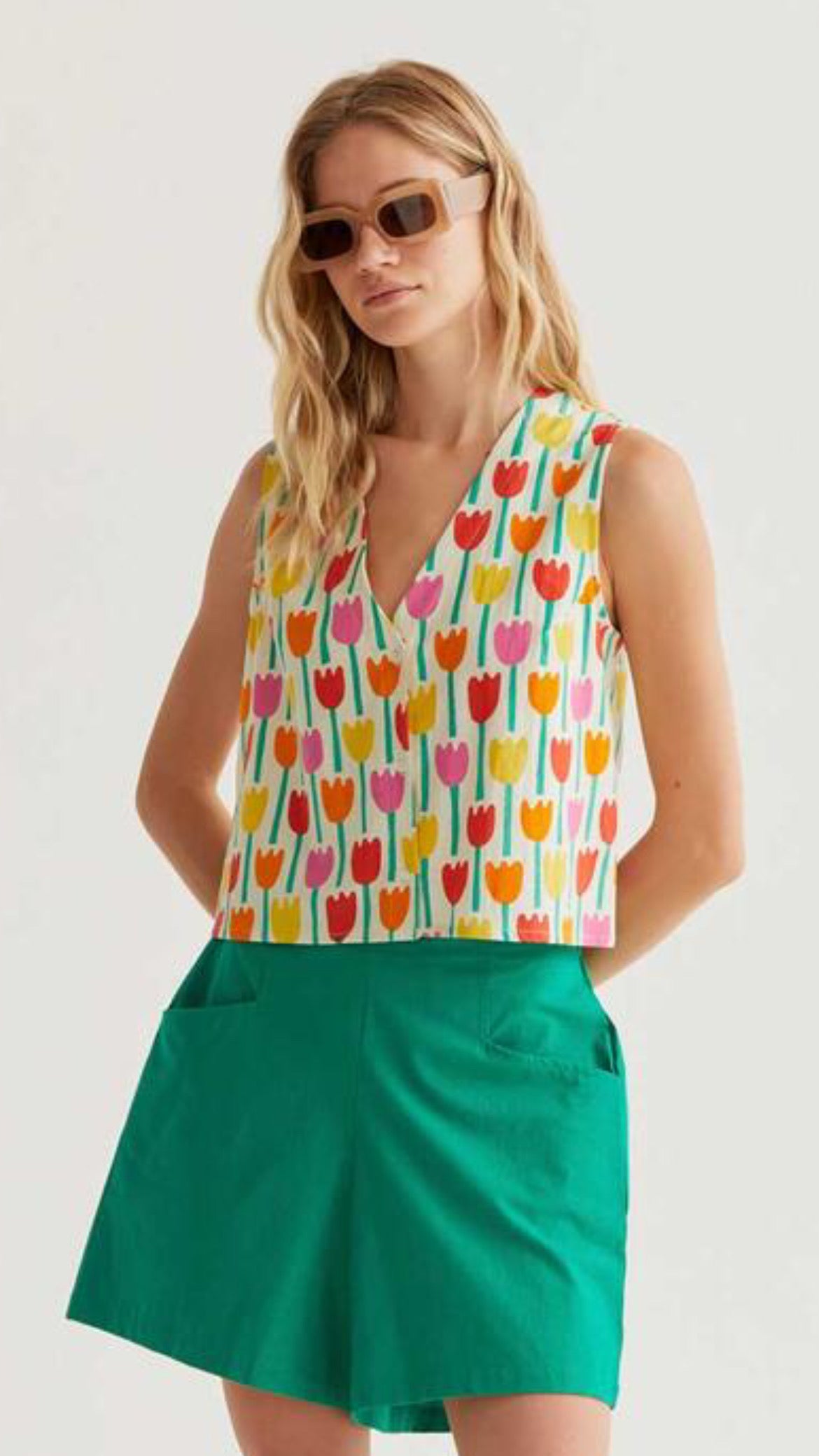 Chaleco con estampado Tulipa