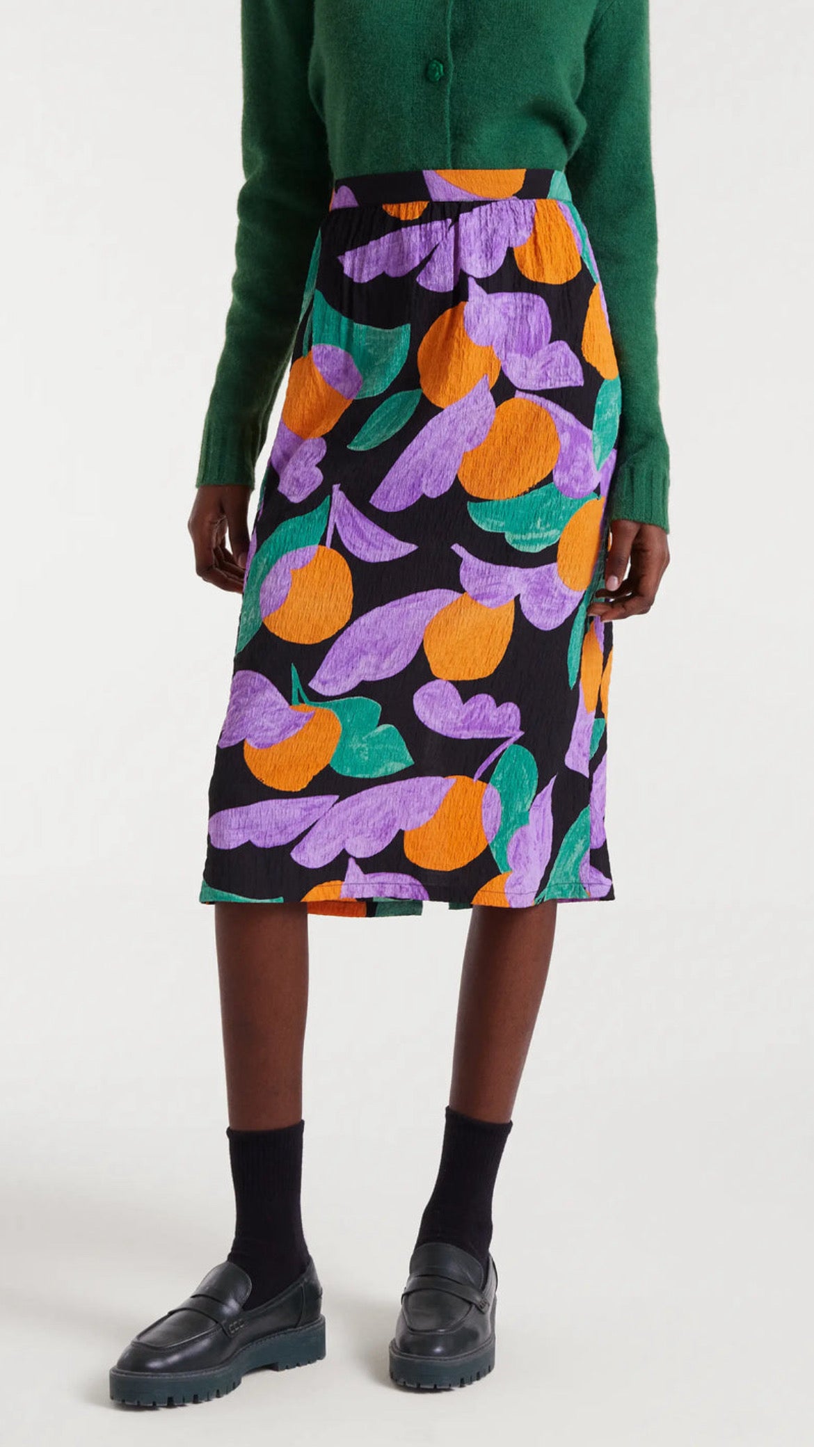 Falda midi con estampado Apricot