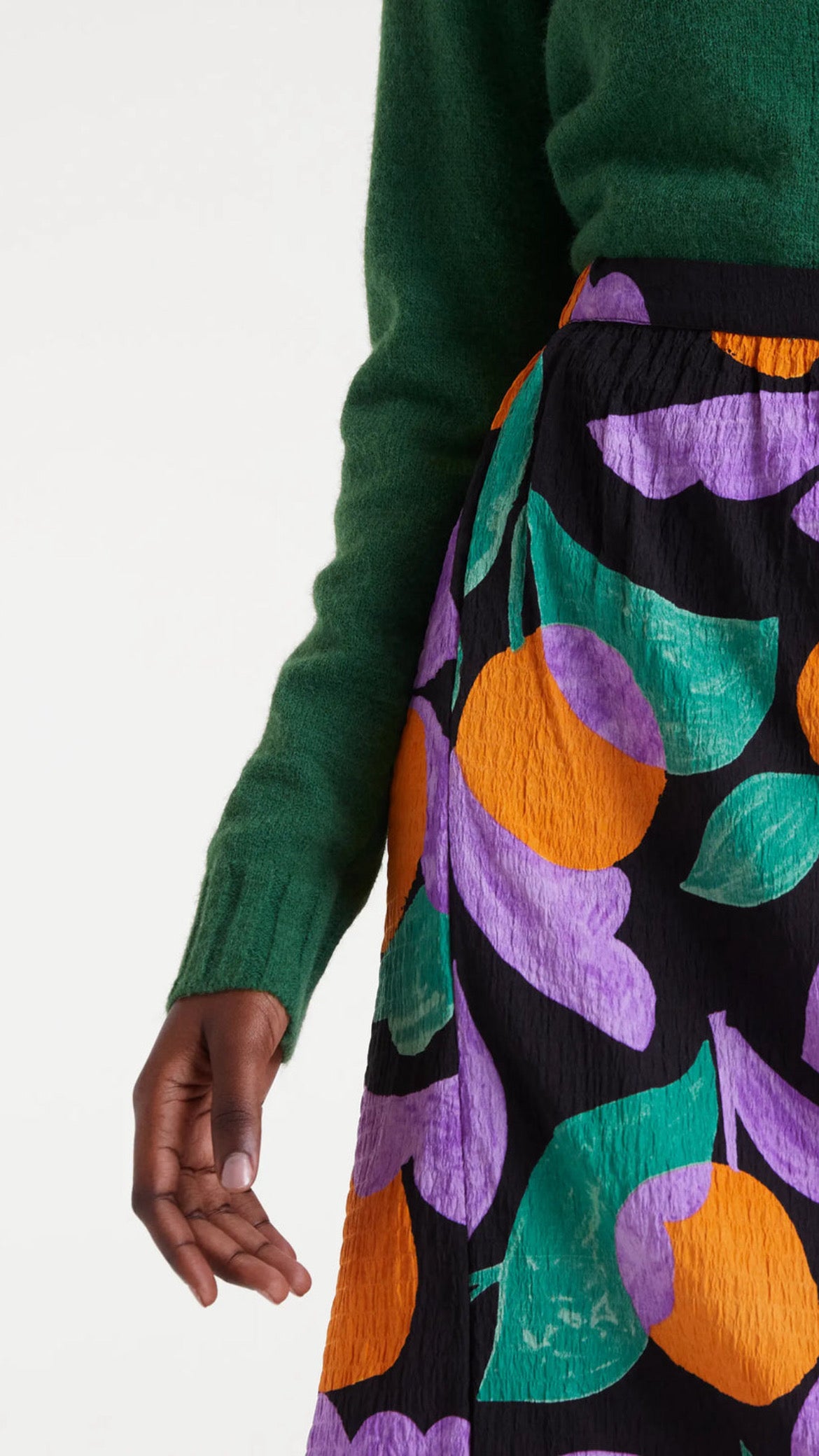 Falda midi con estampado Apricot