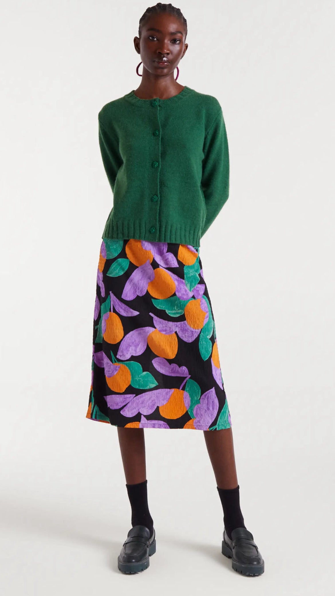 Falda midi con estampado Apricot