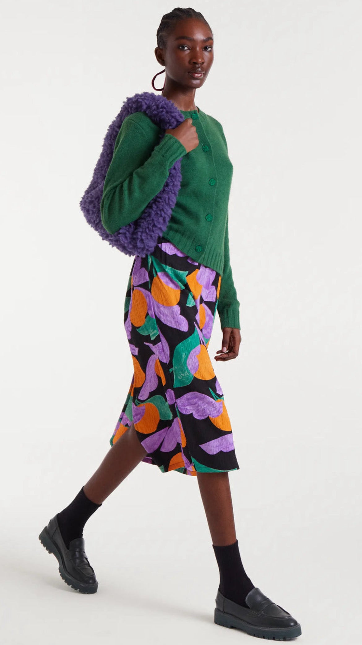 Falda midi con estampado Apricot