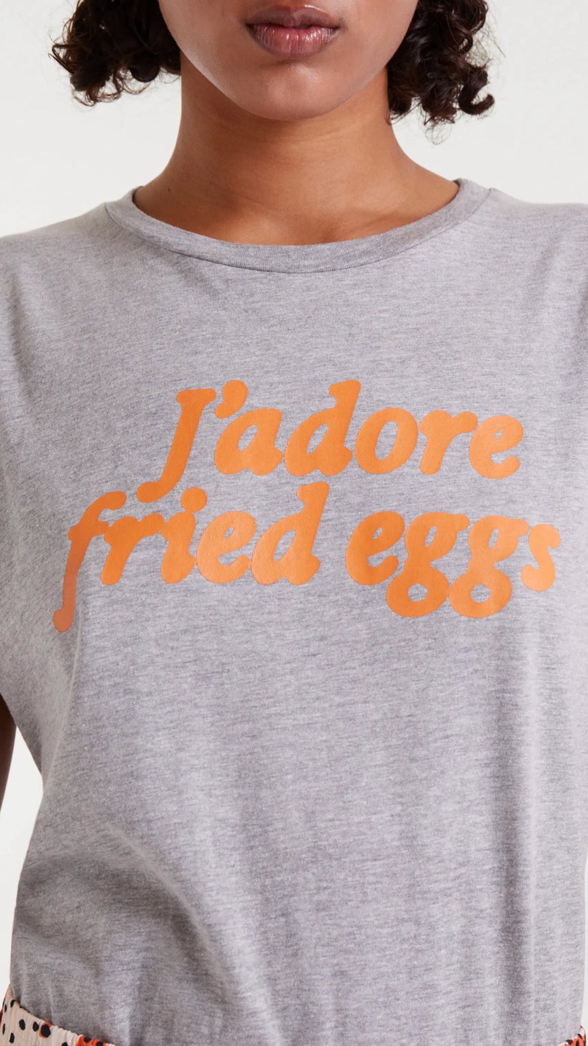 Camiseta 100% algodón con estampado J'adore fried eggs