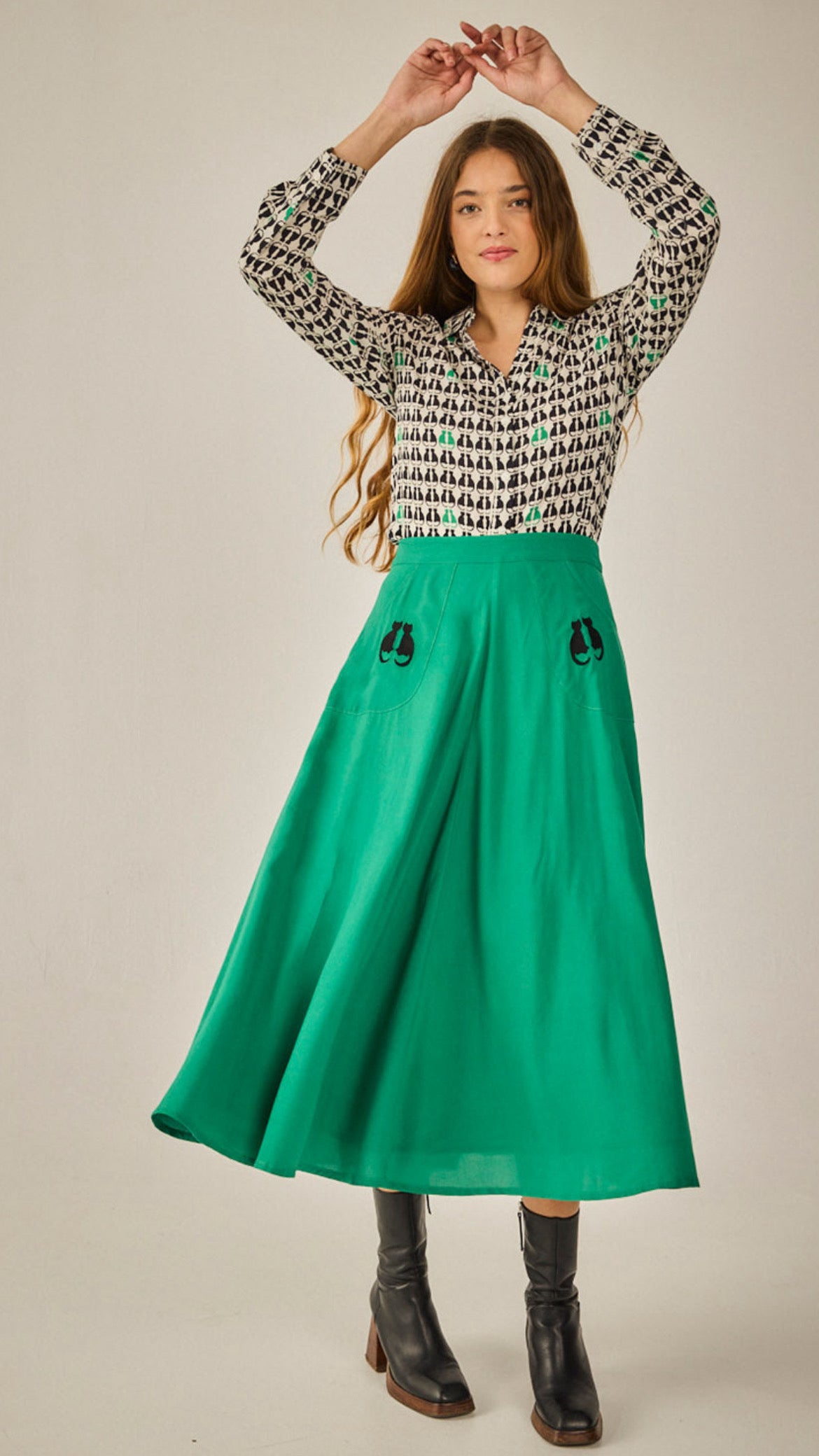 Camisa Atenas Gato Verde