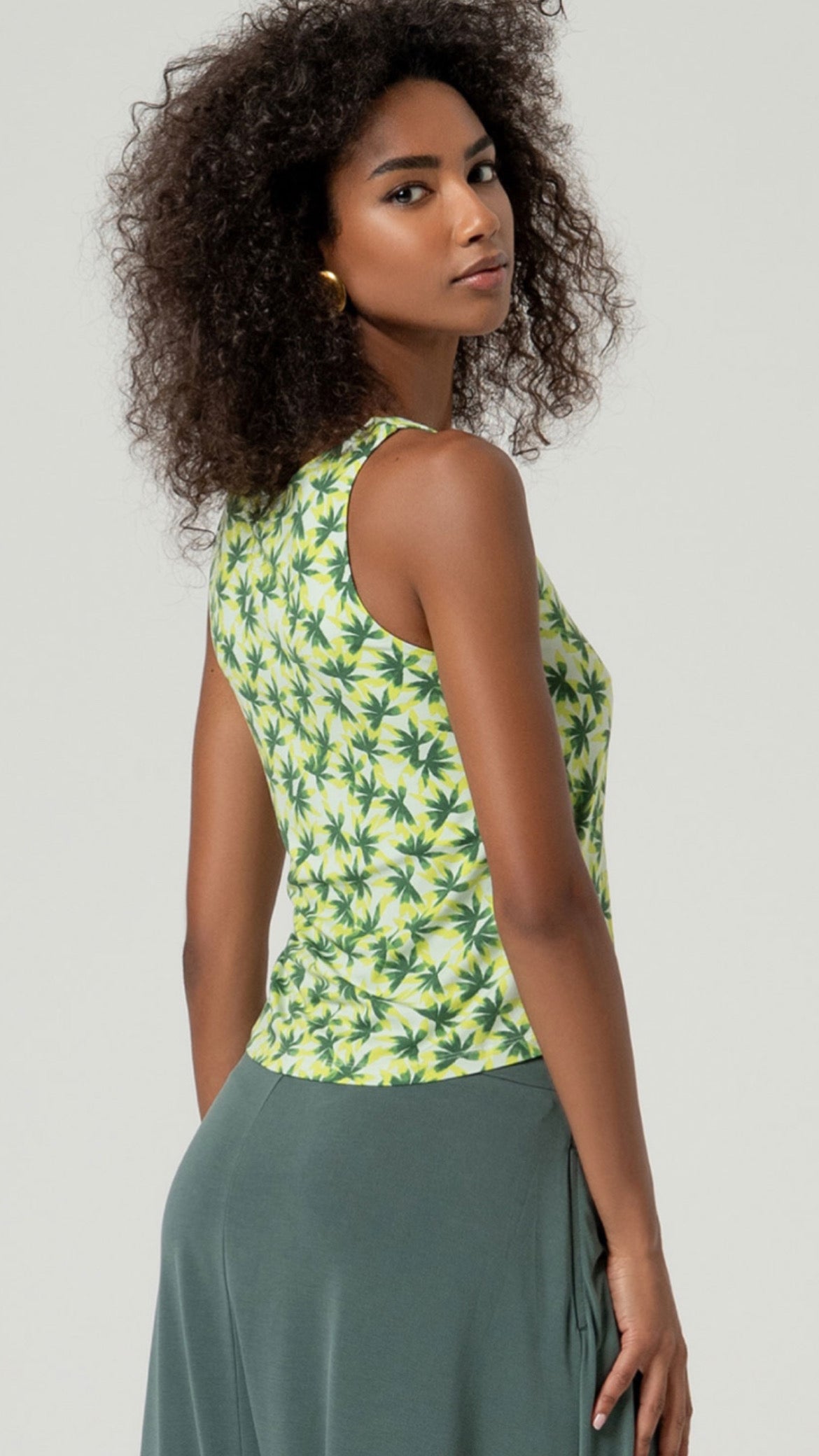 Top tirantes aloe vera estampado Light green