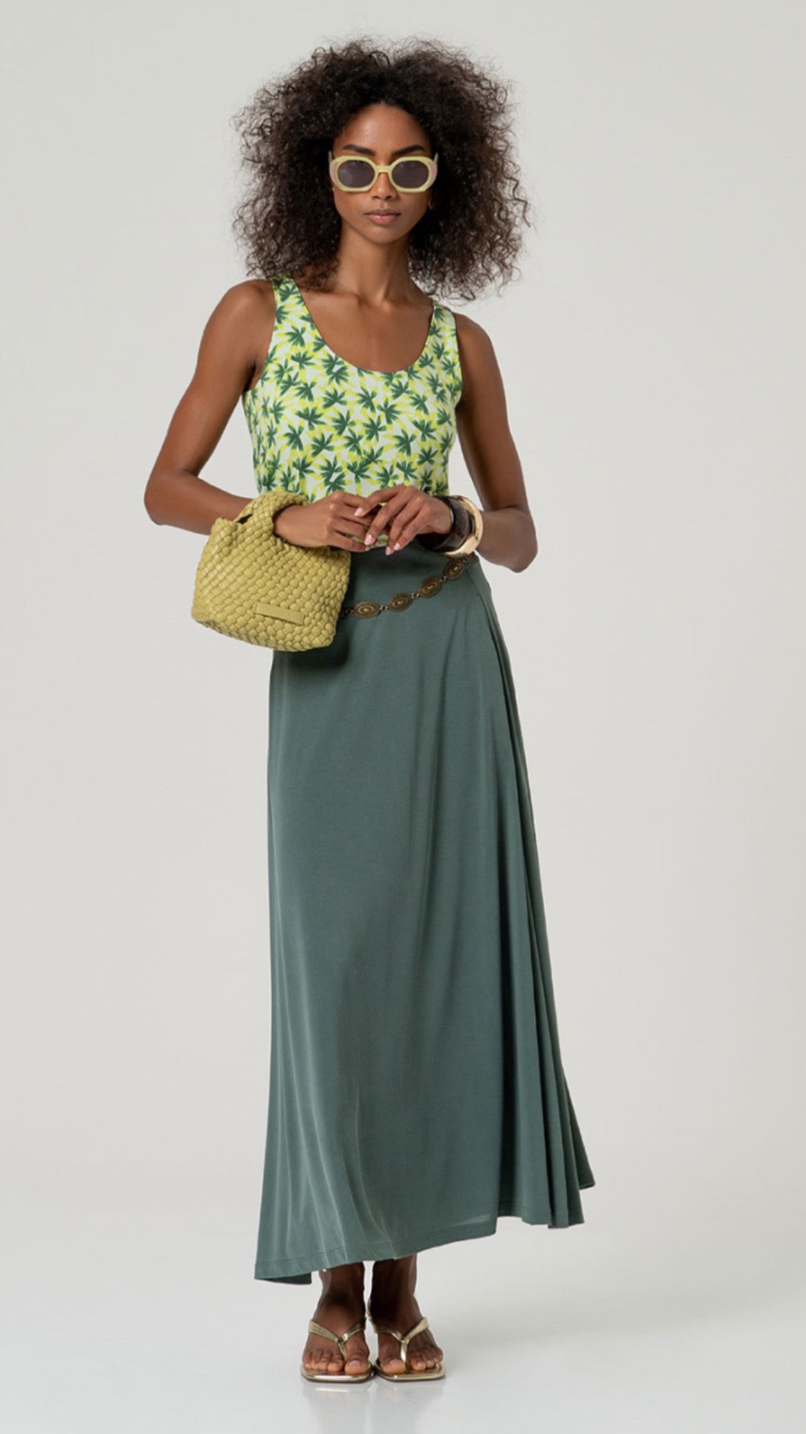 Top tirantes aloe vera estampado Light green