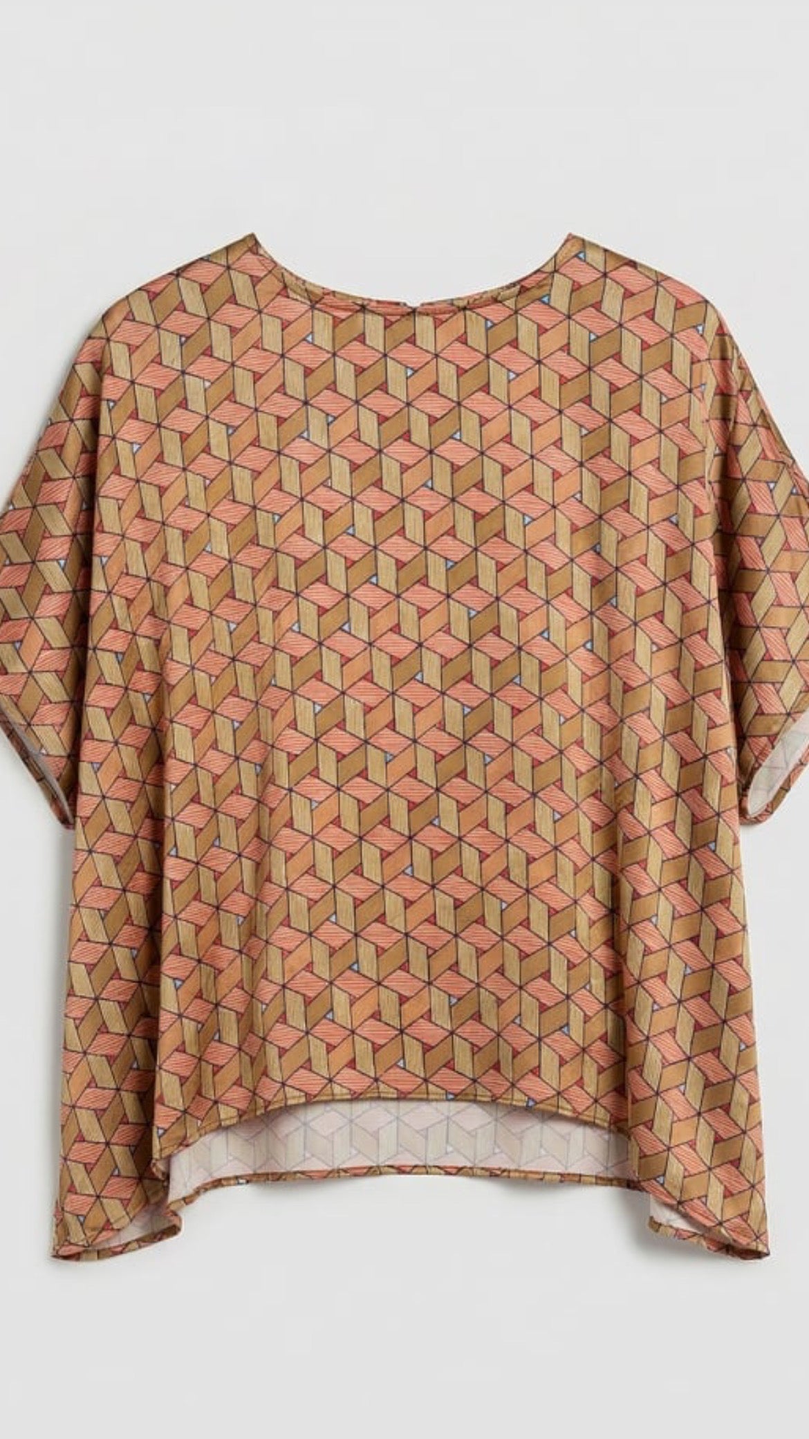 Blusa capa estampada asimétrica Multi